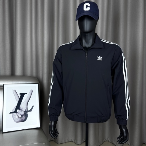 Adidas Men's Full-Zip Track Jacket Classic Trefoil Logo Windbreaker 1 Adidas Men's Full-Zip Track Jacket Classic Trefoil Logo Windbreaker