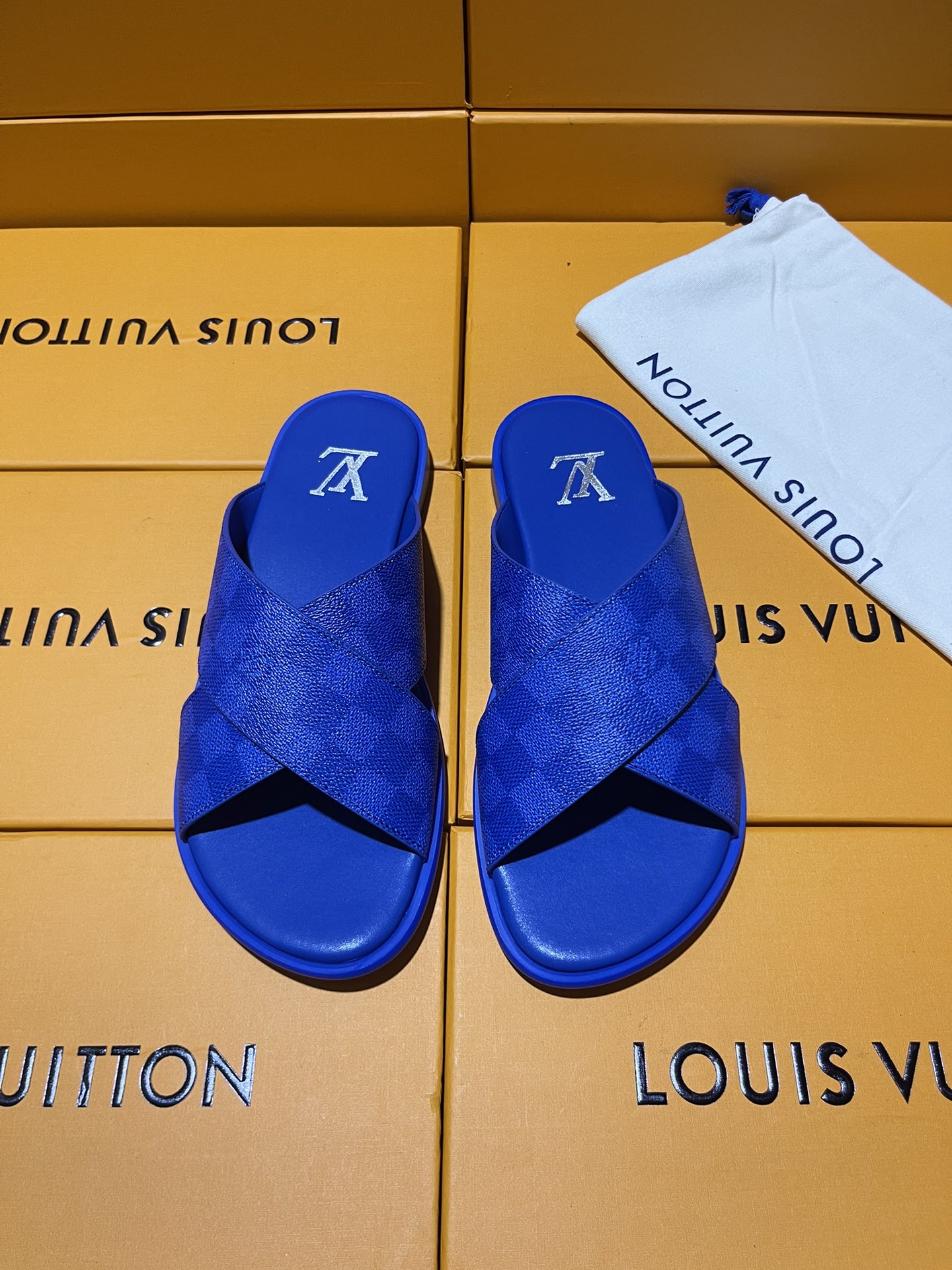 Louis Vuitton Shoes Slippers Calfskin Cowhide PU