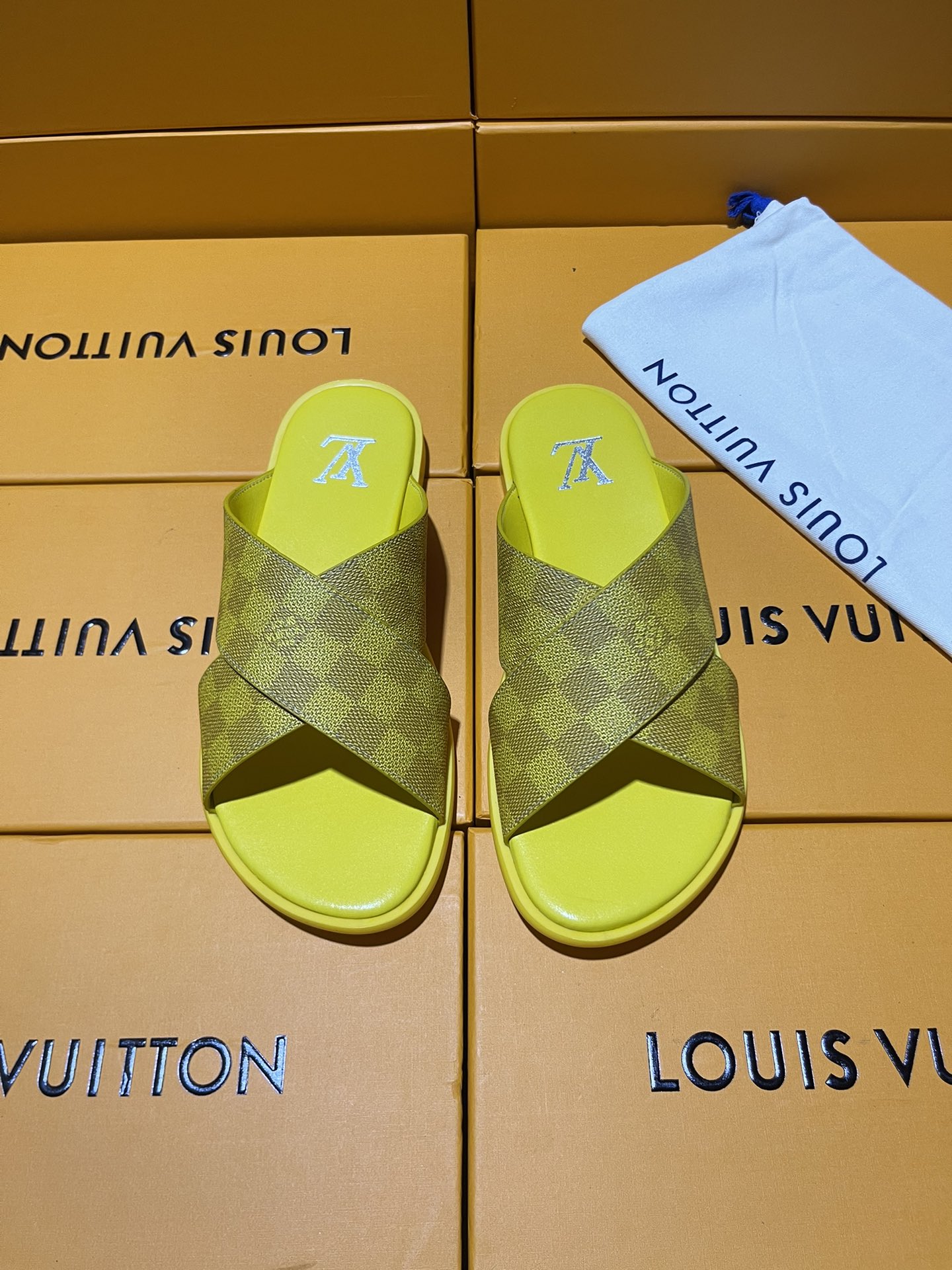 Louis Vuitton Shoes Slippers Calfskin Cowhide PU