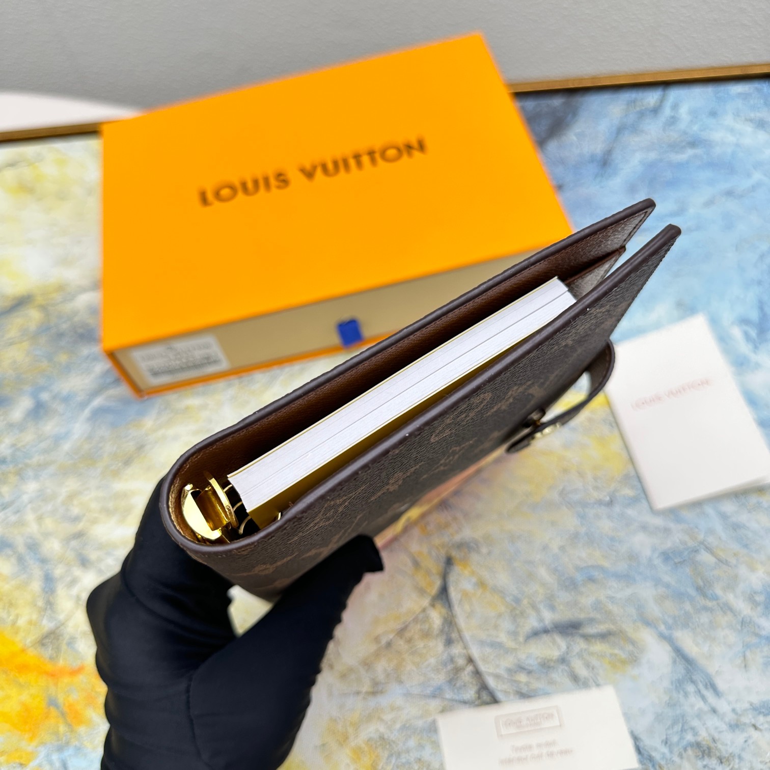 Leather notebook spine