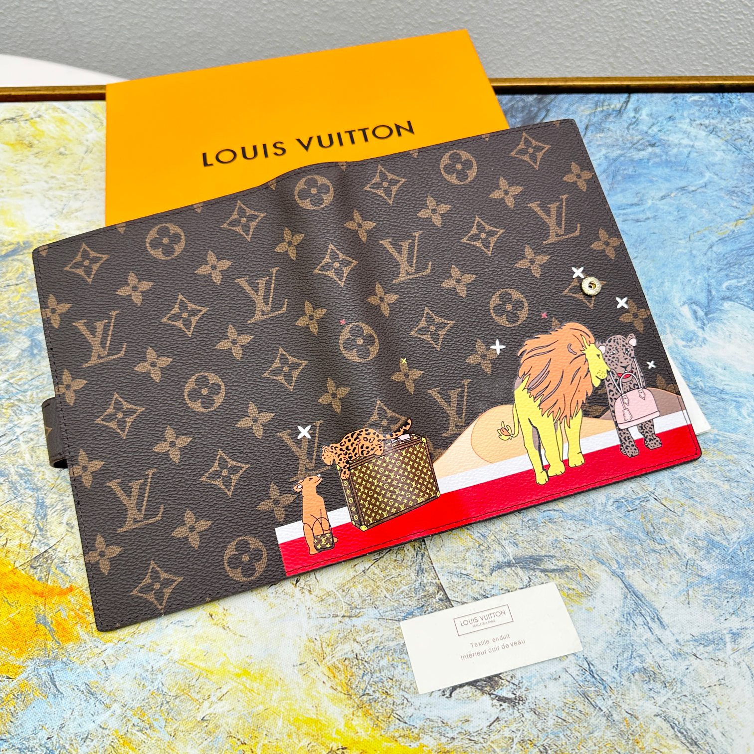 Leather notebook leather details