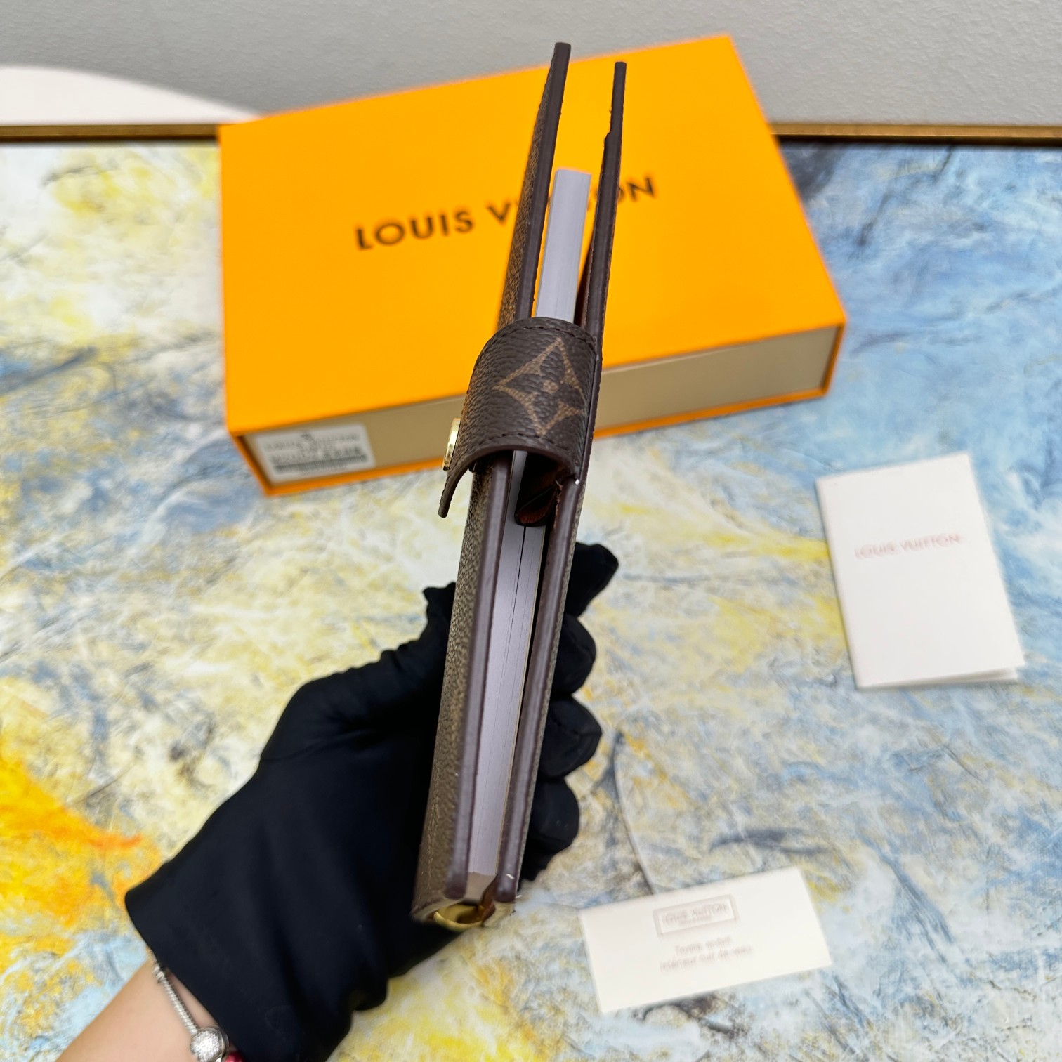 Leather notebook with pen