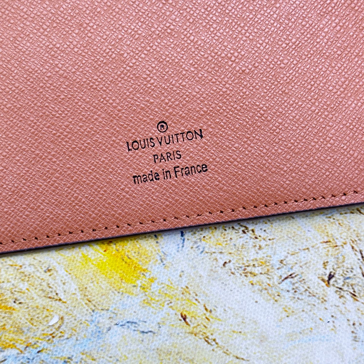 Close up of notebook binding.