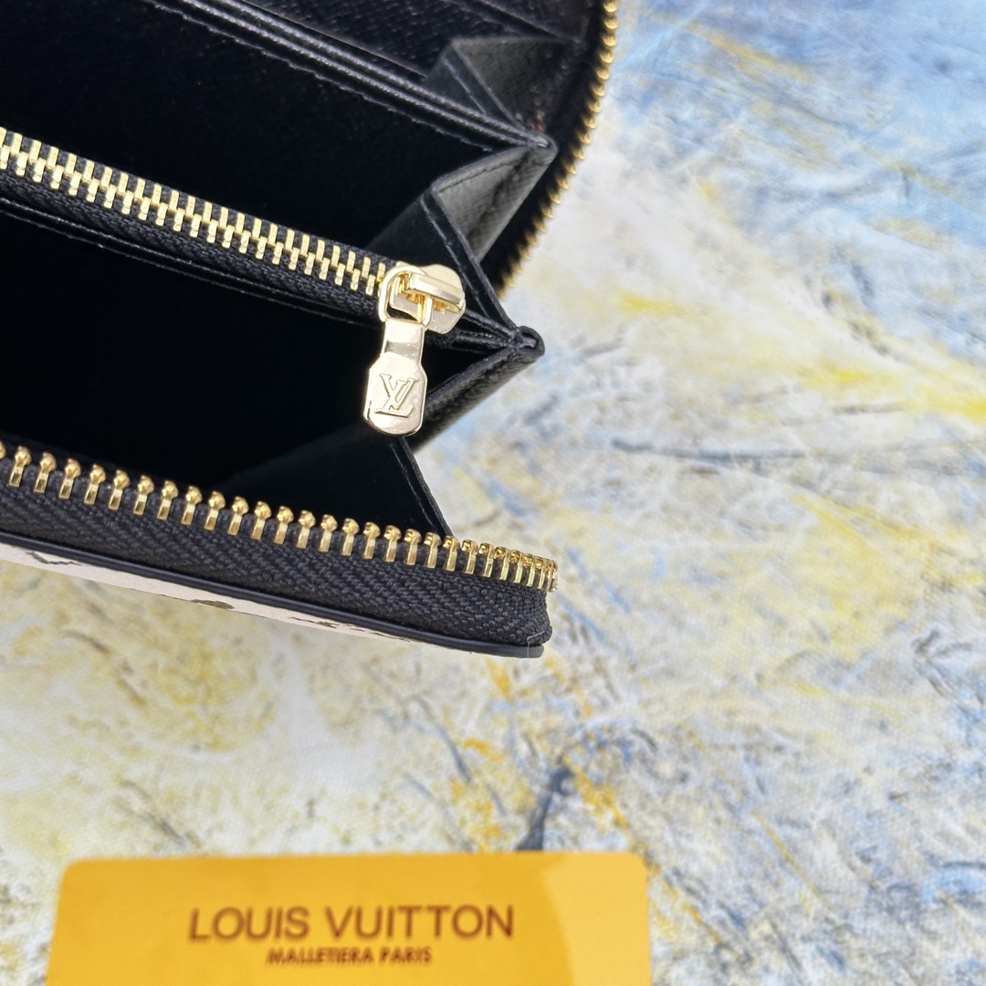 Elegant leather long zipper wallet, coin pocket view