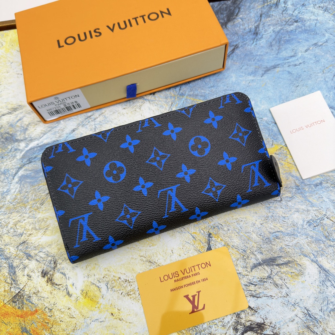 Leather long zipper wallet, close-up of leather texture