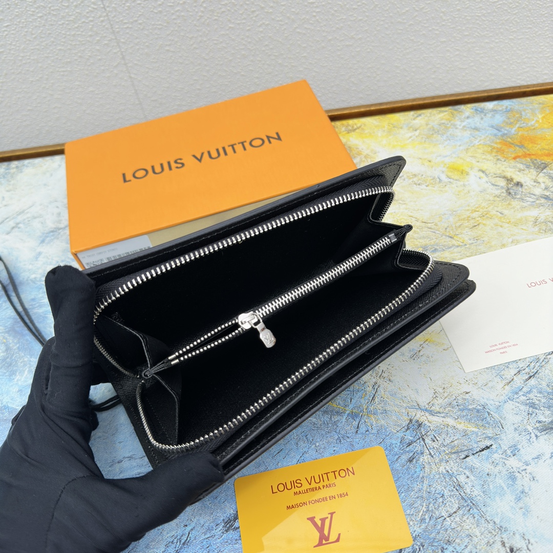 Back view of a classic leather long wallet