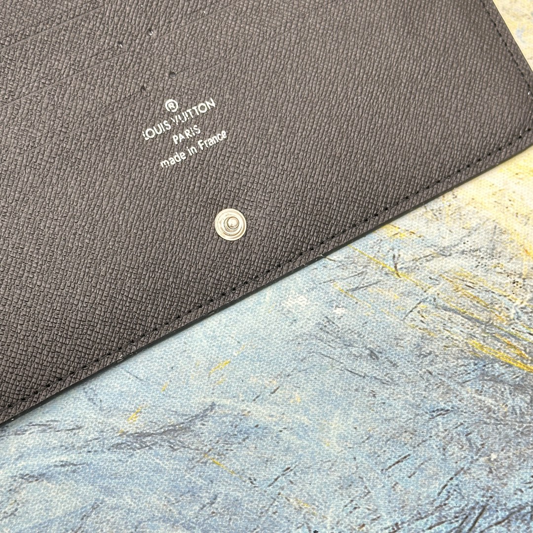 Back view of a premium leather long wallet