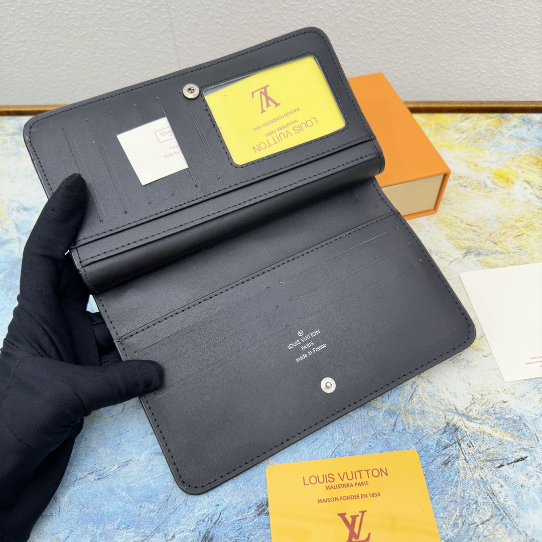 Leather long wallet leather texture