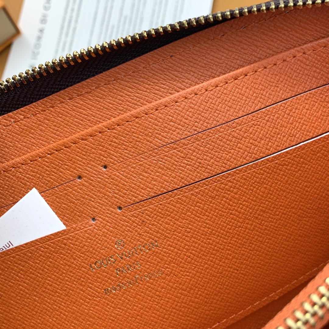 ルイ・ヴィトン Zippy ラウンドファスナー財布 オレンジトリム