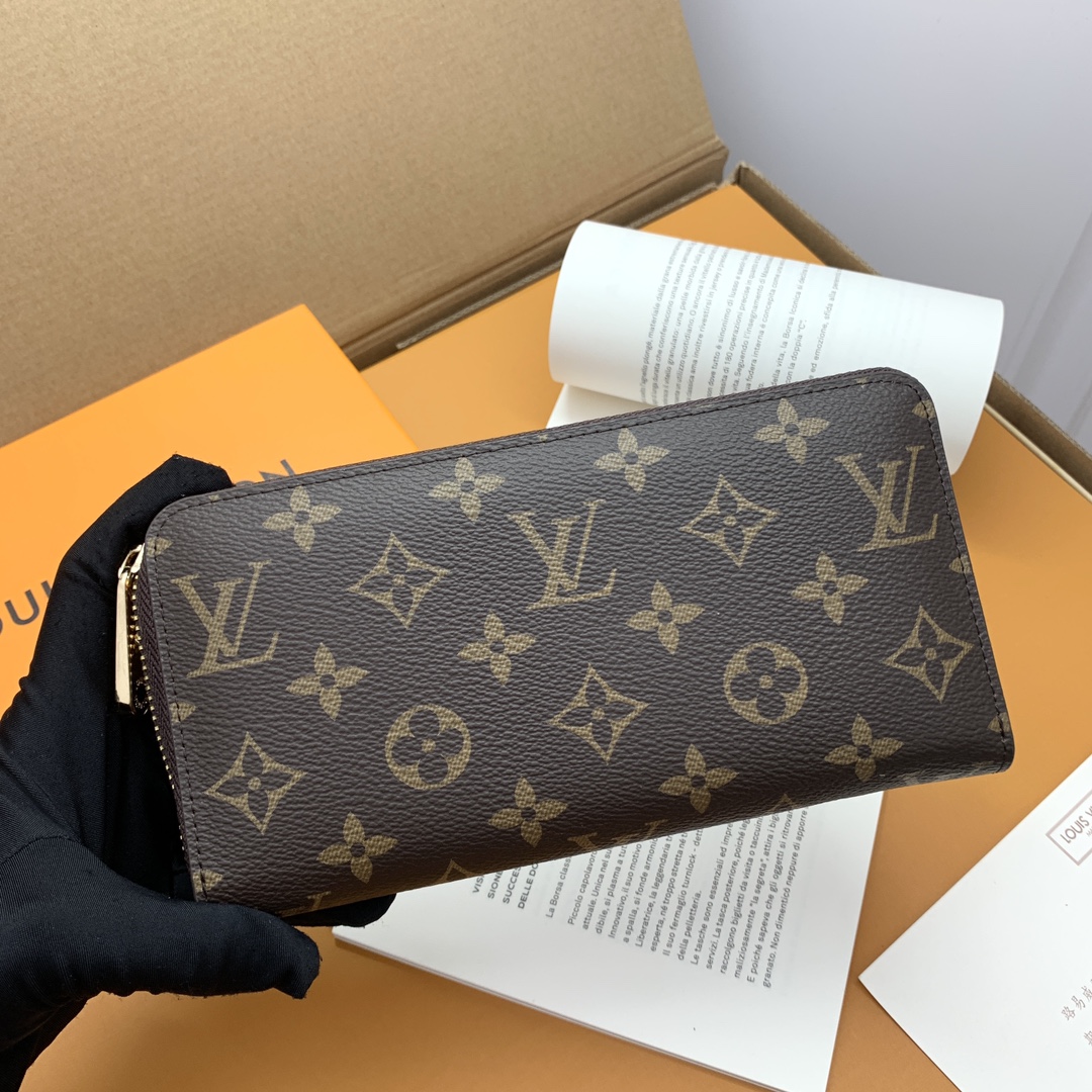 ルイ・ヴィトン Zippy ラウンドファスナー財布 オレンジトリム