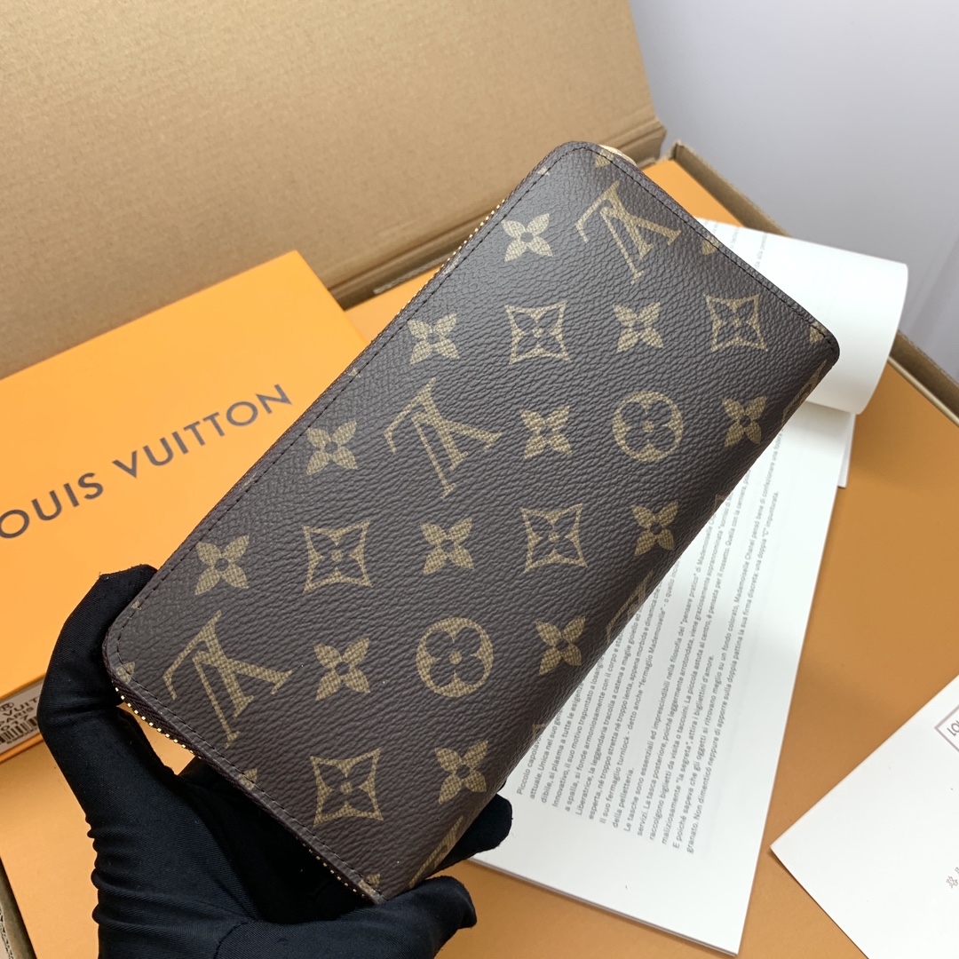 ルイ・ヴィトン Zippy ラウンドファスナー財布 オレンジトリム