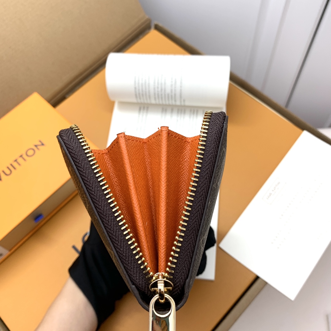 ルイ・ヴィトン Zippy ラウンドファスナー財布 オレンジトリム