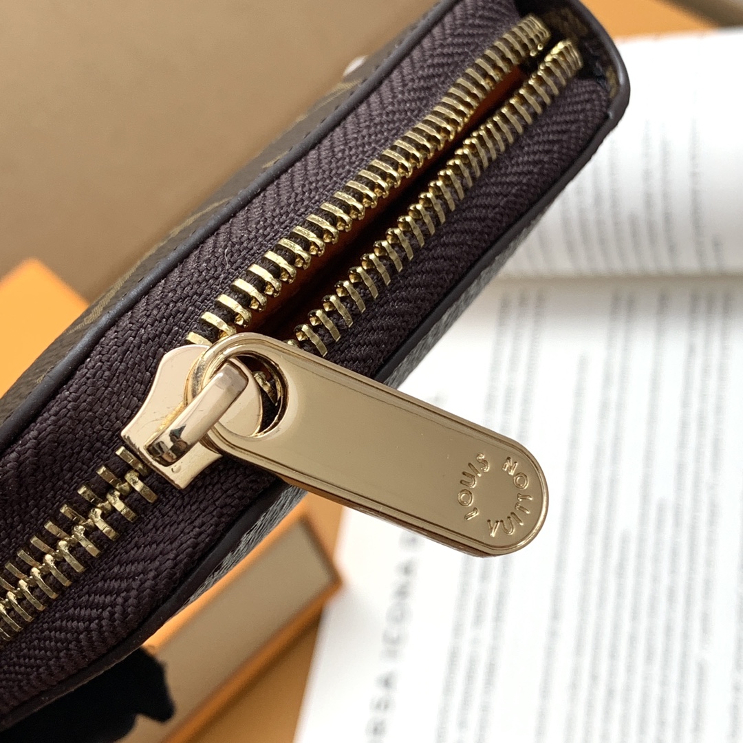 ルイ・ヴィトン Zippy ラウンドファスナー財布 オレンジトリム