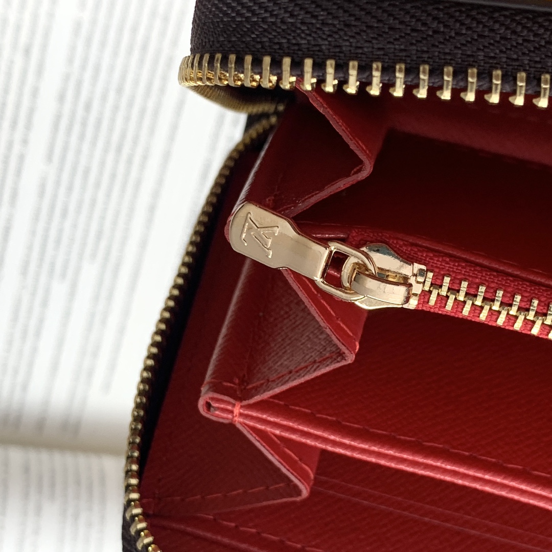 ルイ・ヴィトン Zippyラウンドファスナー財布 老花配赤