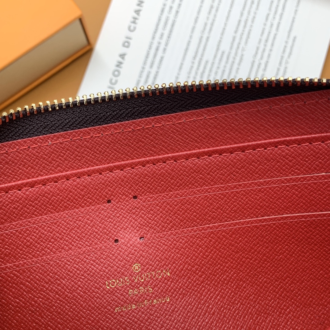 ルイ・ヴィトン Zippyラウンドファスナー財布 老花配赤