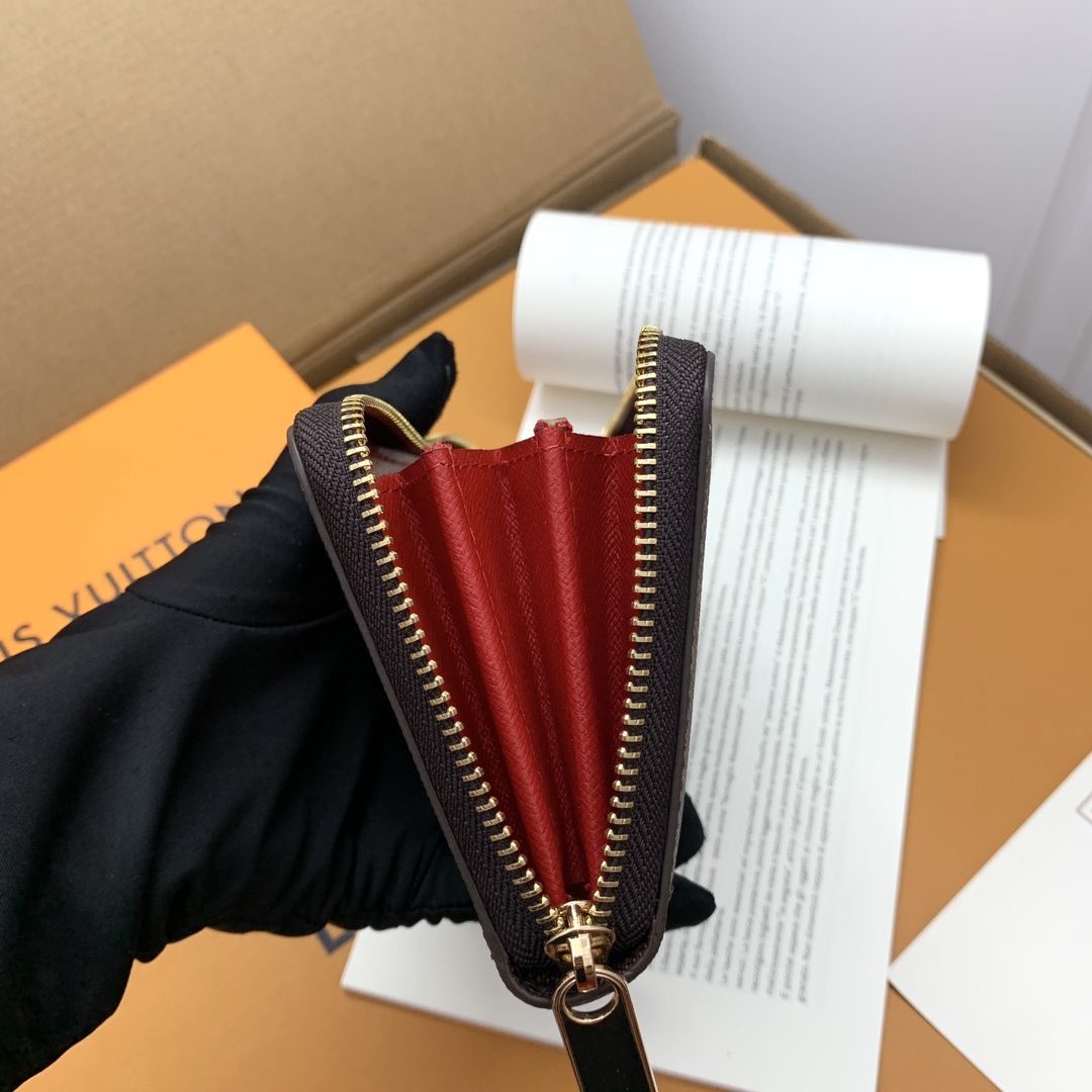 ルイ・ヴィトン Zippyラウンドファスナー財布 老花配赤