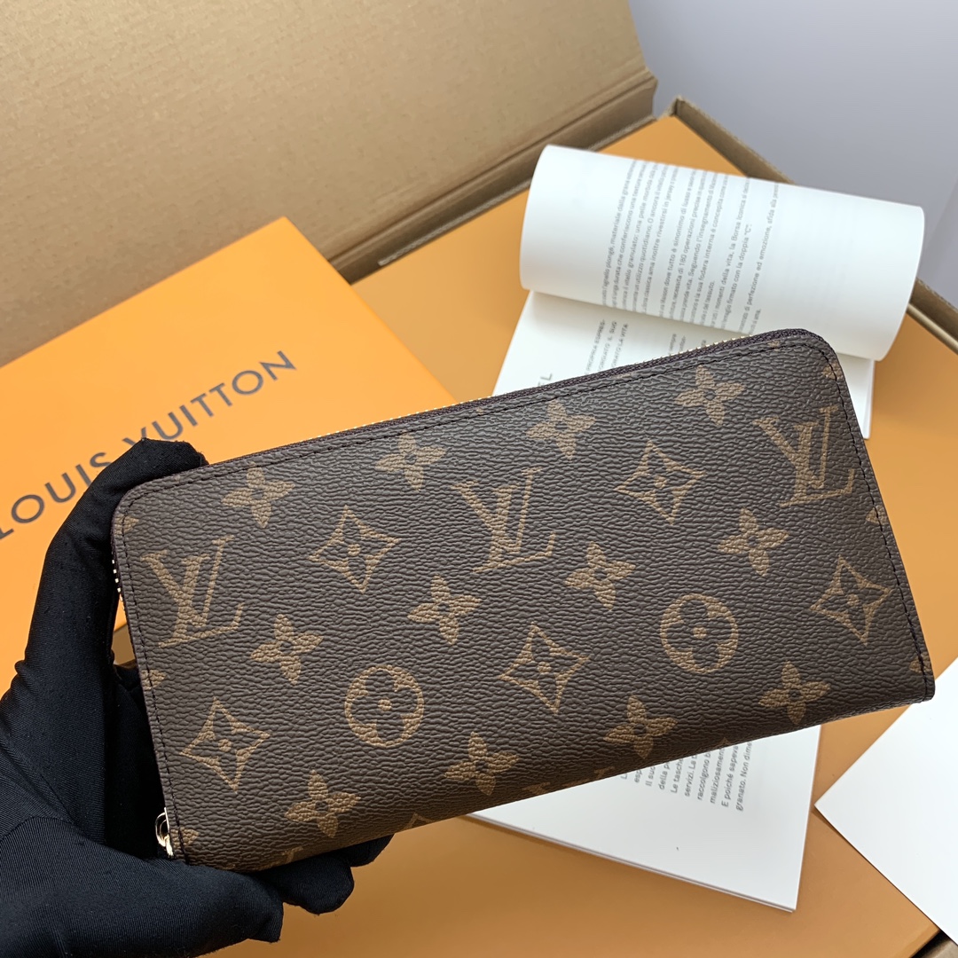 ルイ・ヴィトン Zippyラウンドファスナー財布 老花配赤