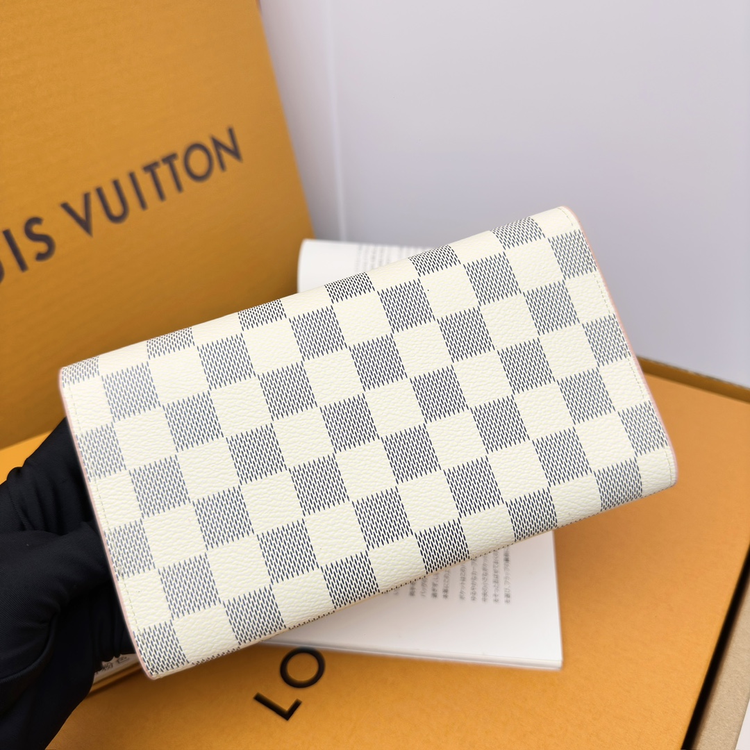 LV M58108 ホワイトチェック ピンク トートバッグ