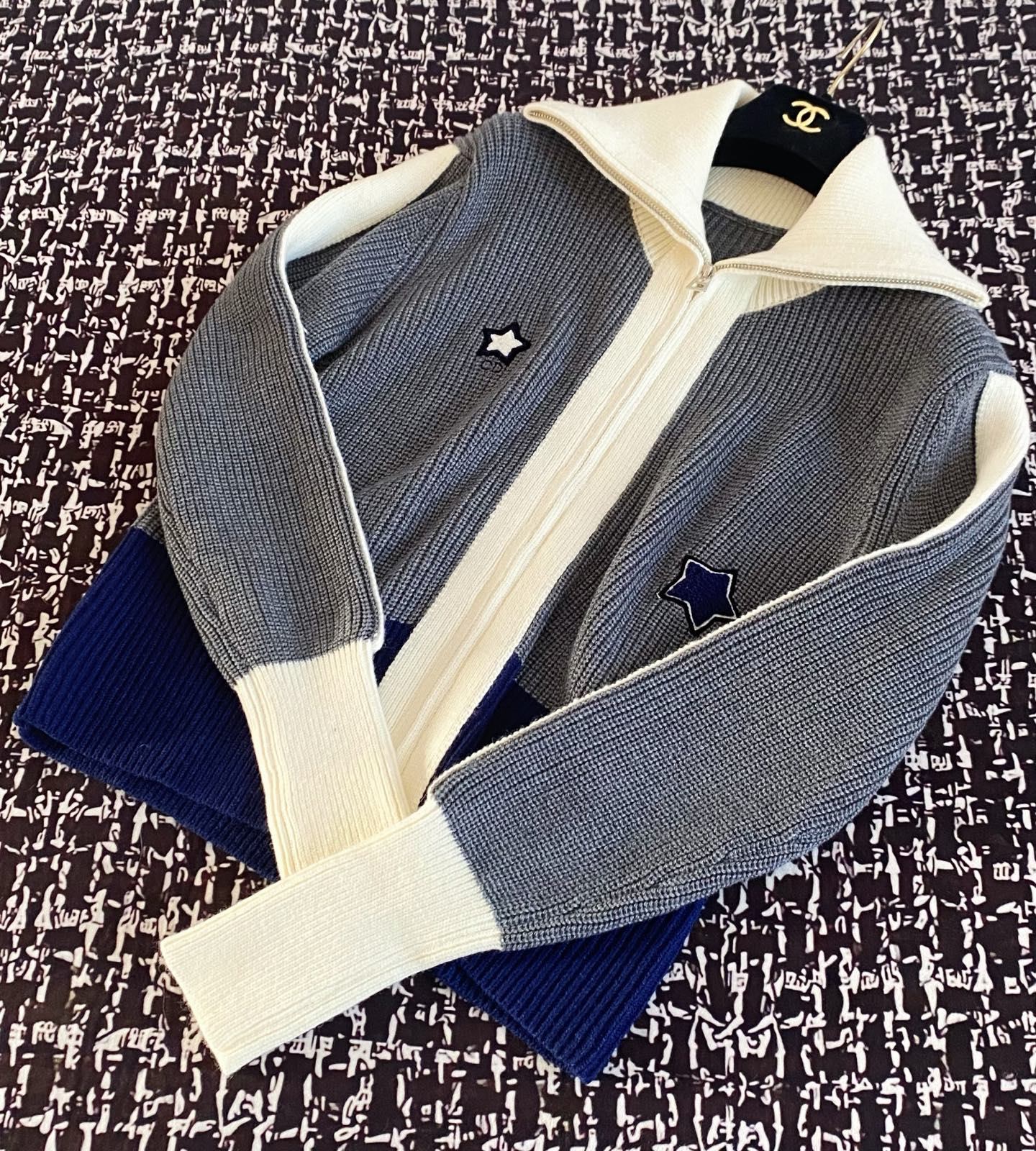 NO:315281,—New style on sale—Knitted contrasting double zipper cardigan Color code //,,alexander wang19860909—新款发售—  针织撞色双拉鏈开衫 色碼 //,,alexander wang,Women's clothing