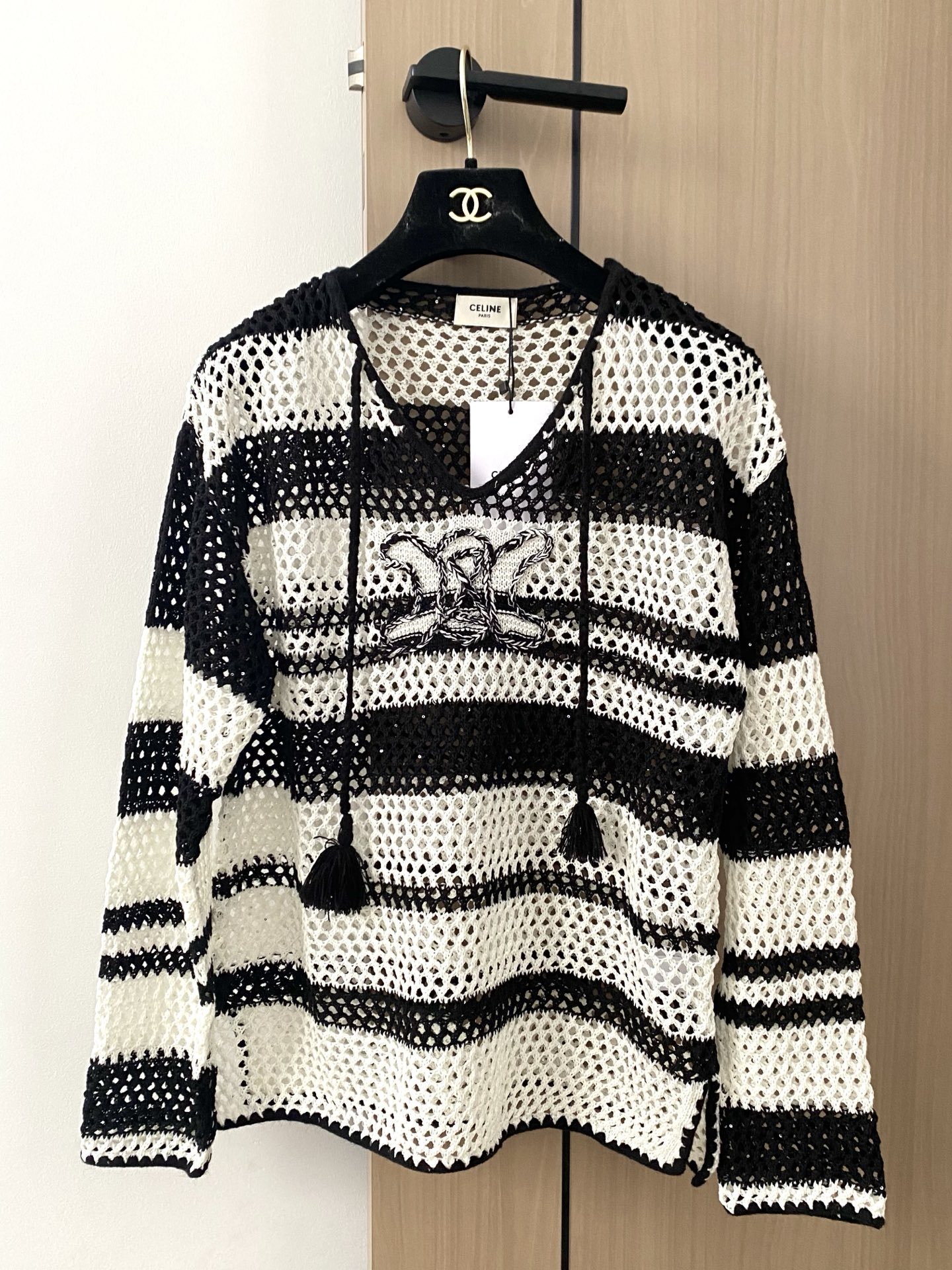NO:445478,Simple black and white striped long sleeves, embellishment, high-end fashion, color //,,alexander wang19860909簡约黑白条纹长袖 修饰点缀 上身高級時尚 色//,,alexander wang,Women's clothing