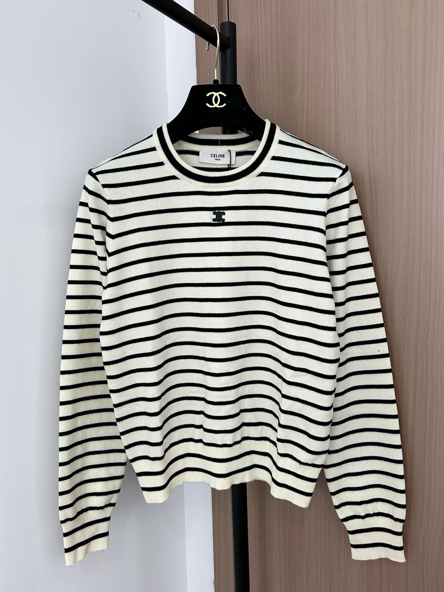 Celine Striped Long Sleeve T-Shirt with Logo - Stylish Women's Fashion 2 i1756528241941 58 0 0