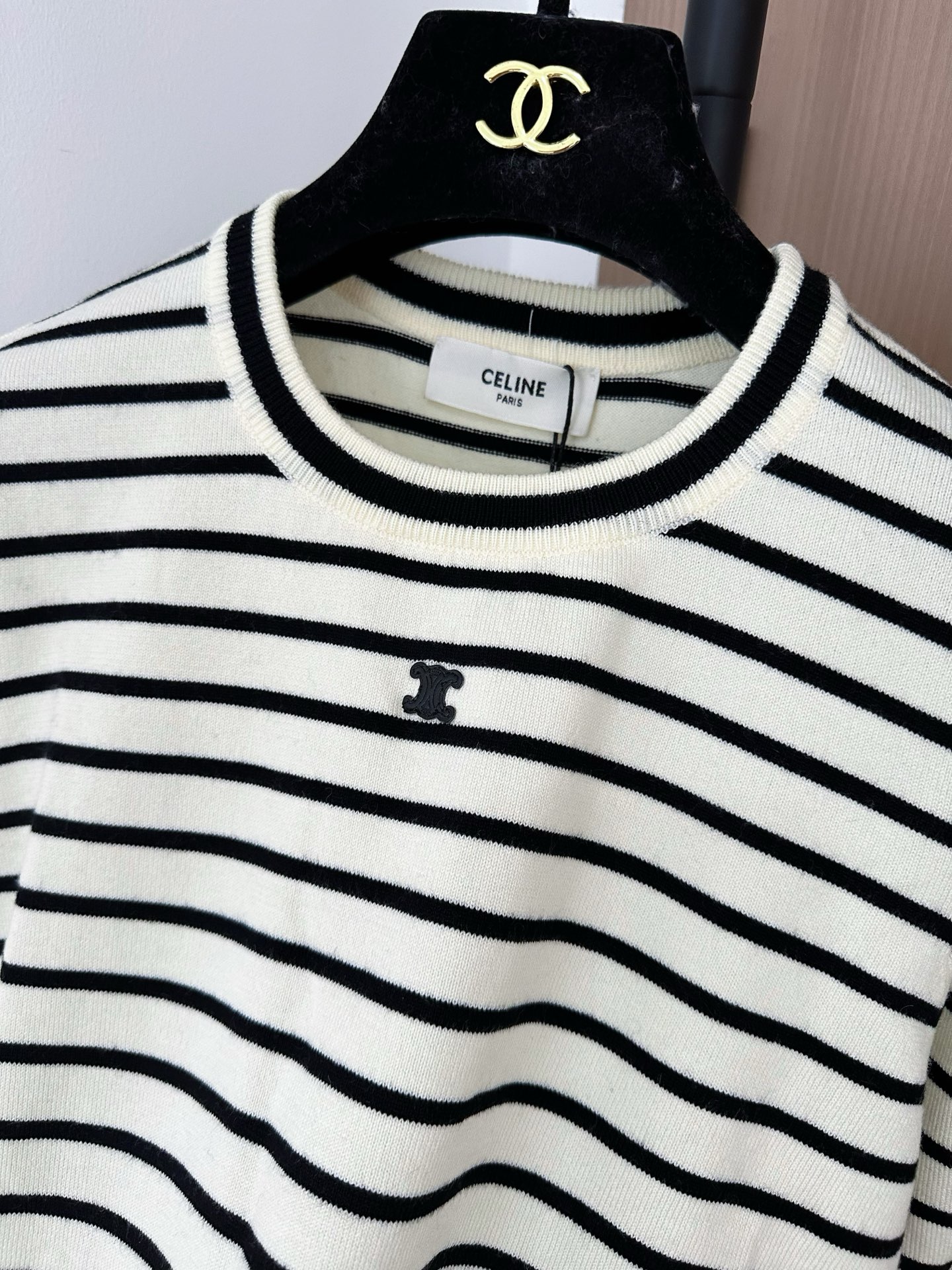 Celine Striped Long Sleeve T-Shirt with Logo - Stylish Women's Fashion 6 i1756528242002 1945 0 4