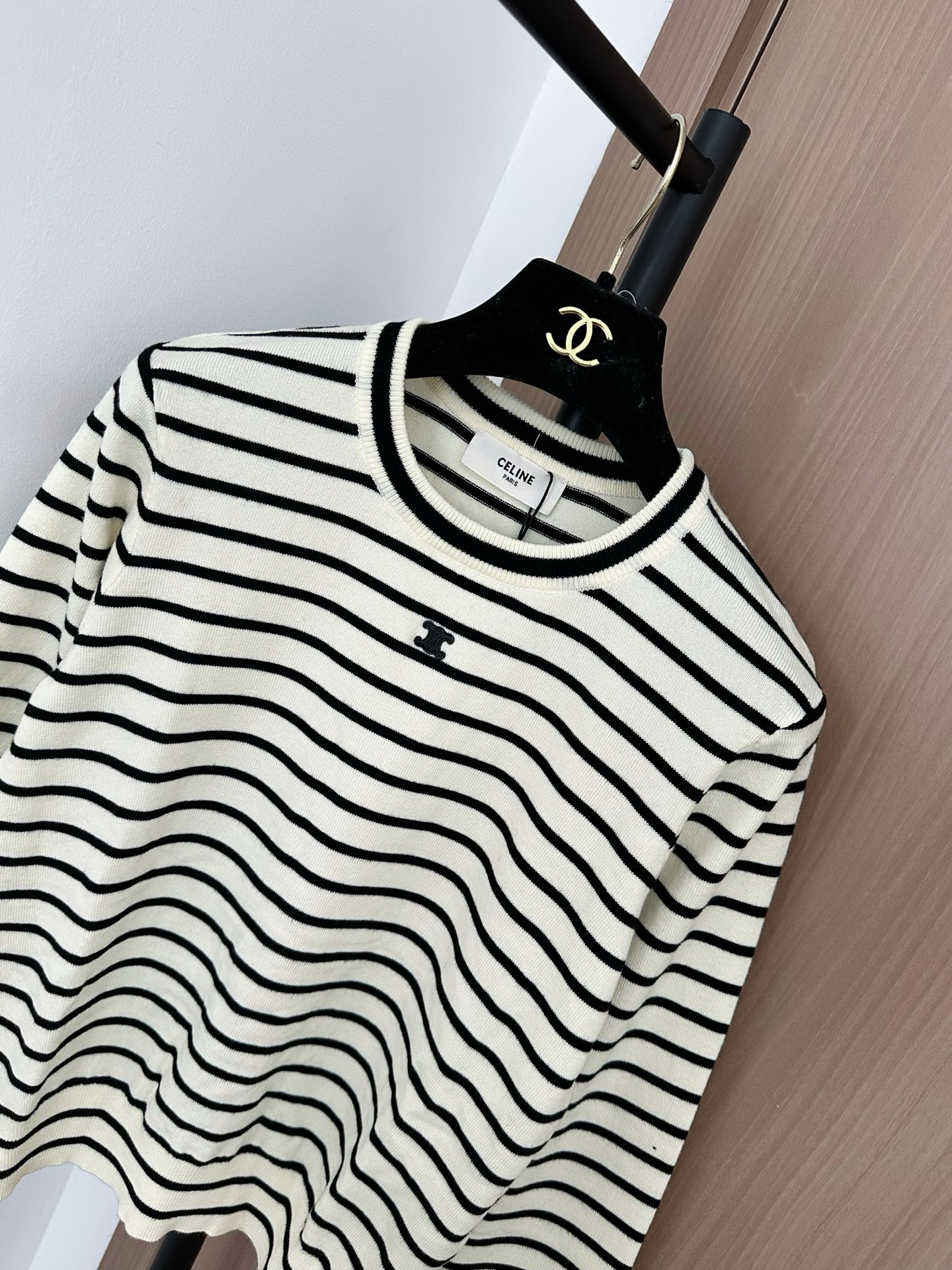 Celine Striped Long Sleeve T-Shirt with Logo - Stylish Women's Fashion 4 i1756528242003 5174 0 2