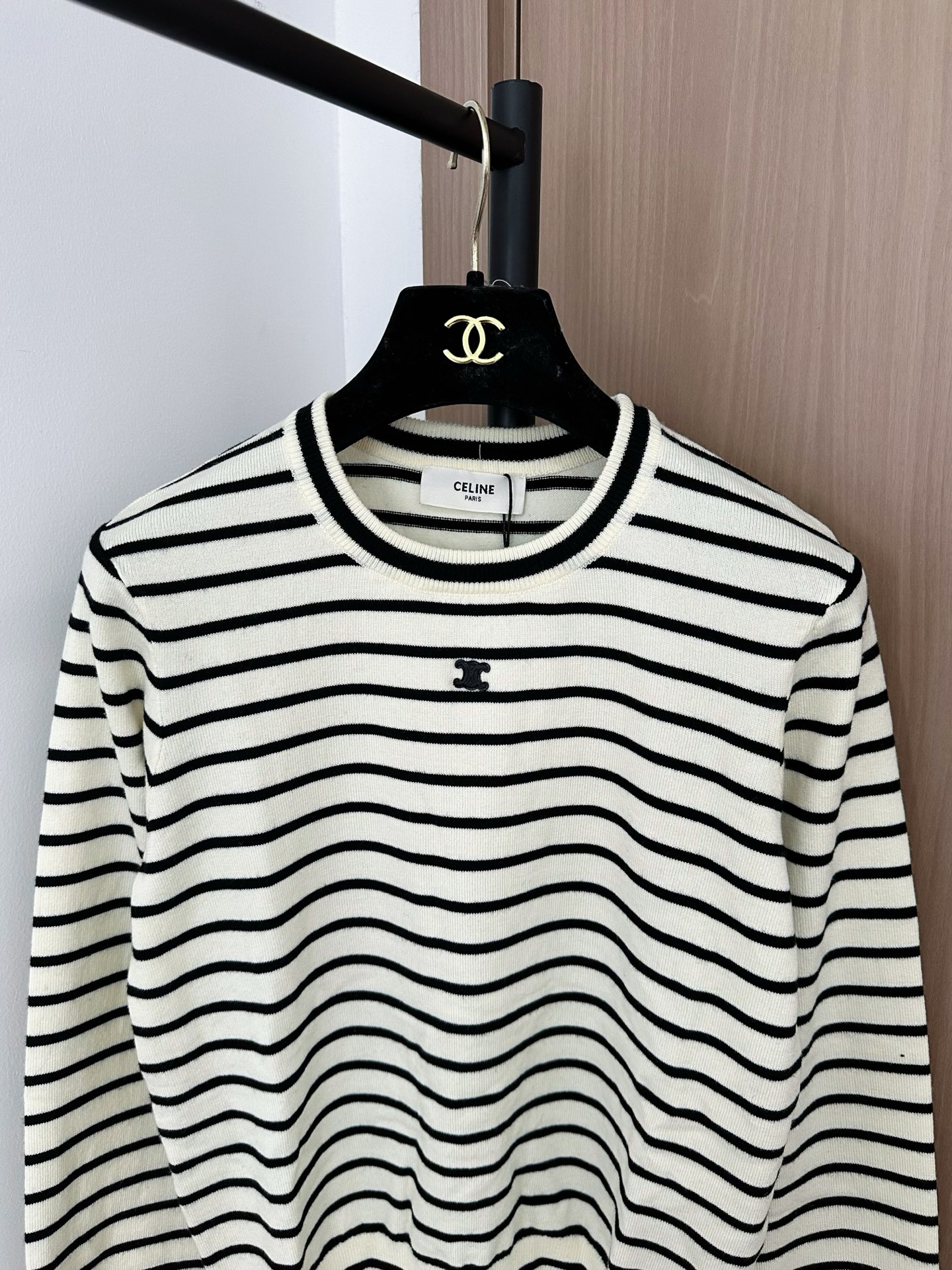 Celine Striped Long Sleeve T-Shirt with Logo - Stylish Women's Fashion 3 i1756528243237 6944 0 1