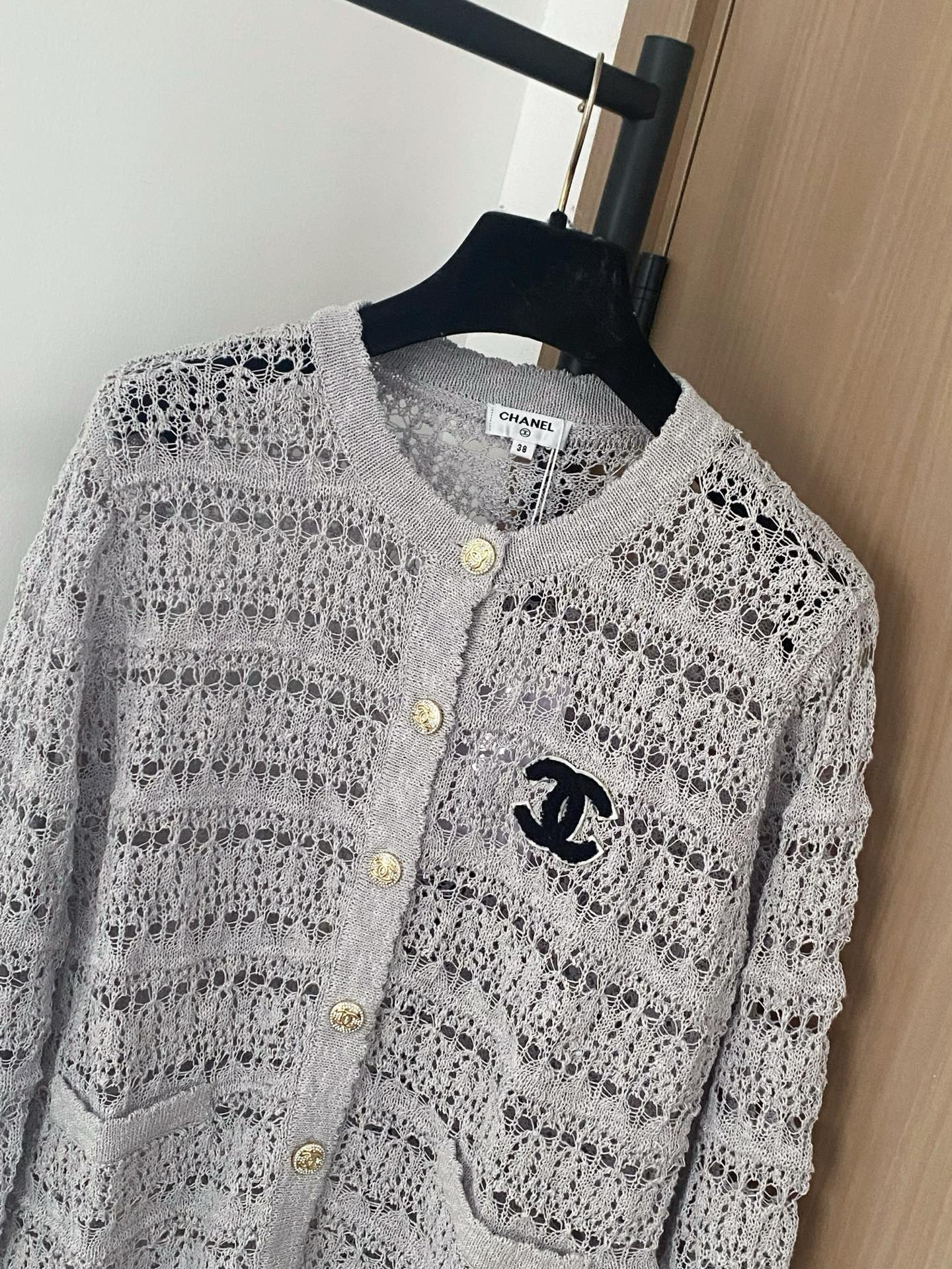 Chanel Women's Crochet Knit Cardigan with Logo - Breathable & Stylish 4 i1756528872942 5936 0 2