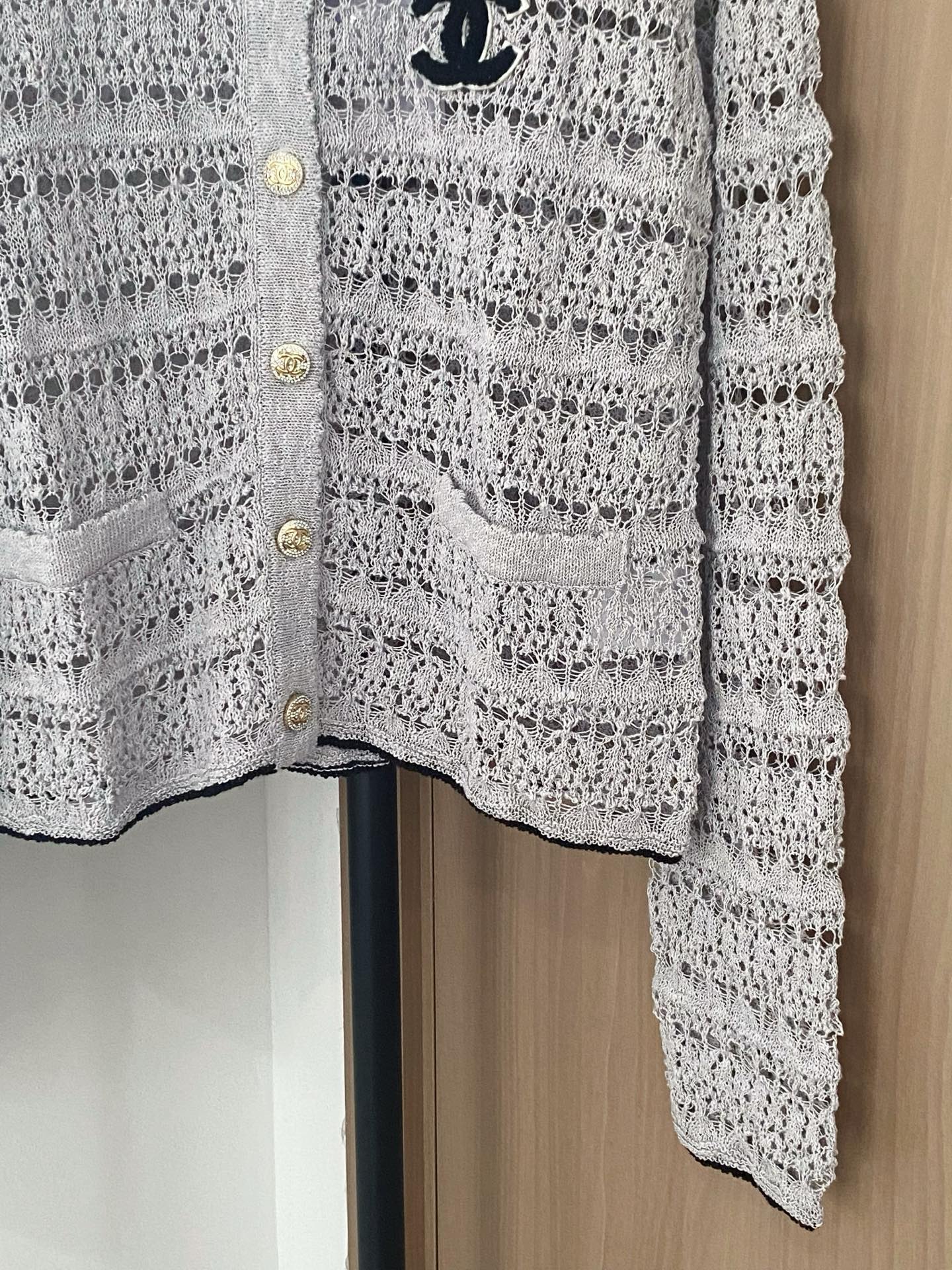 Chanel Women's Crochet Knit Cardigan with Logo - Breathable & Stylish 5 i1756528874872 3869 0 3