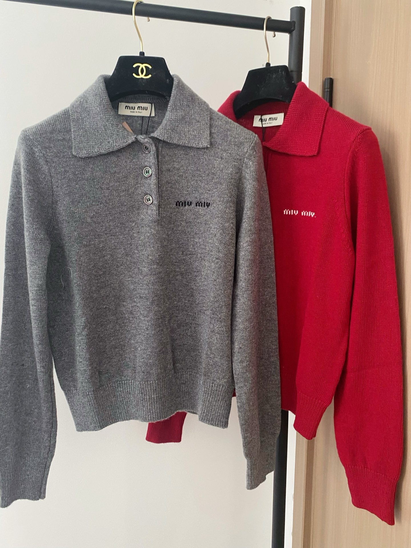 Miu Miu Women's Gray Long Sleeve Polo Shirt with Logo 9 i1756530395044 3289 0 8