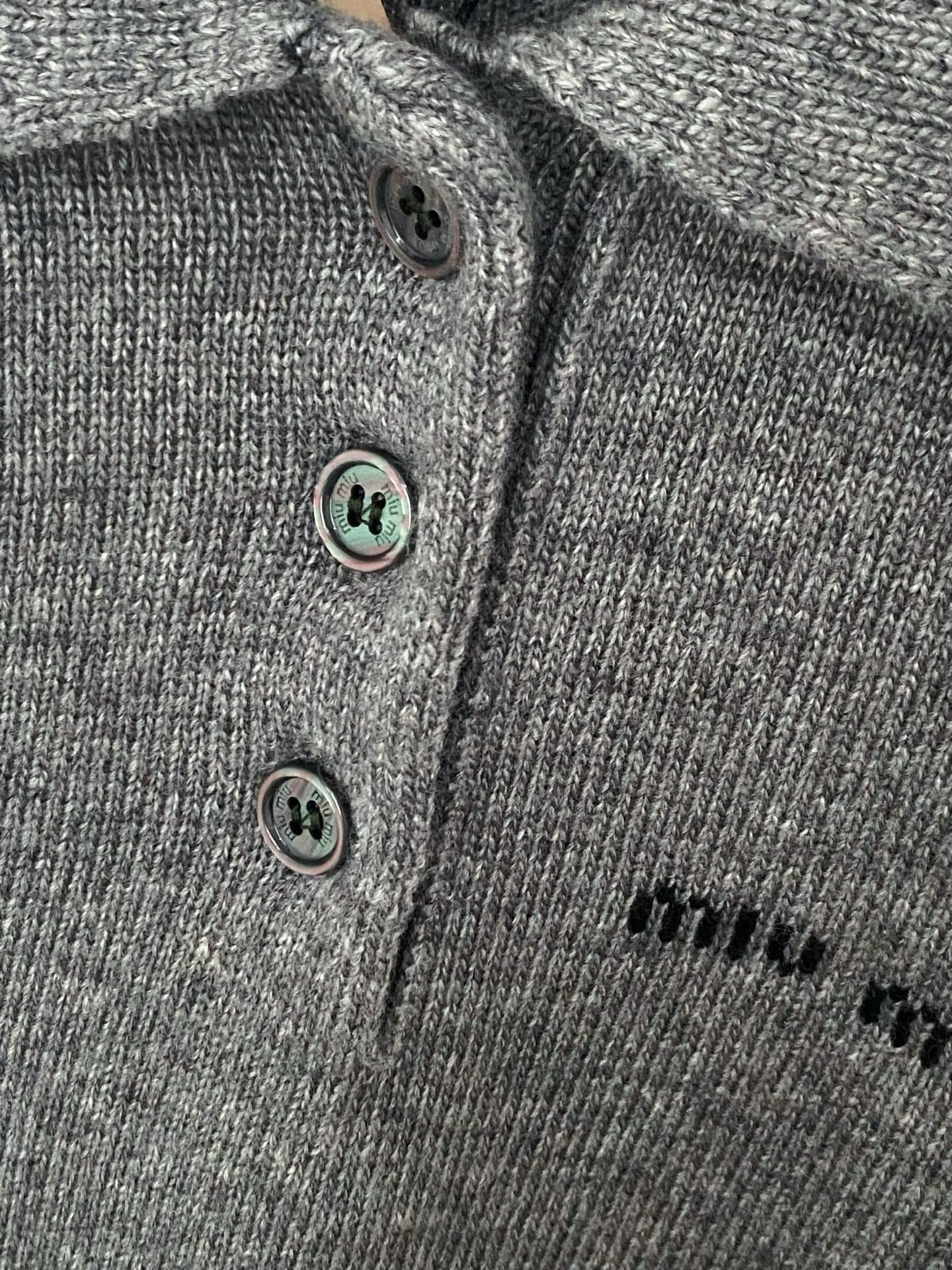 Miu Miu Women's Gray Long Sleeve Polo Shirt with Logo 6 i1756530409067 9692 0 4