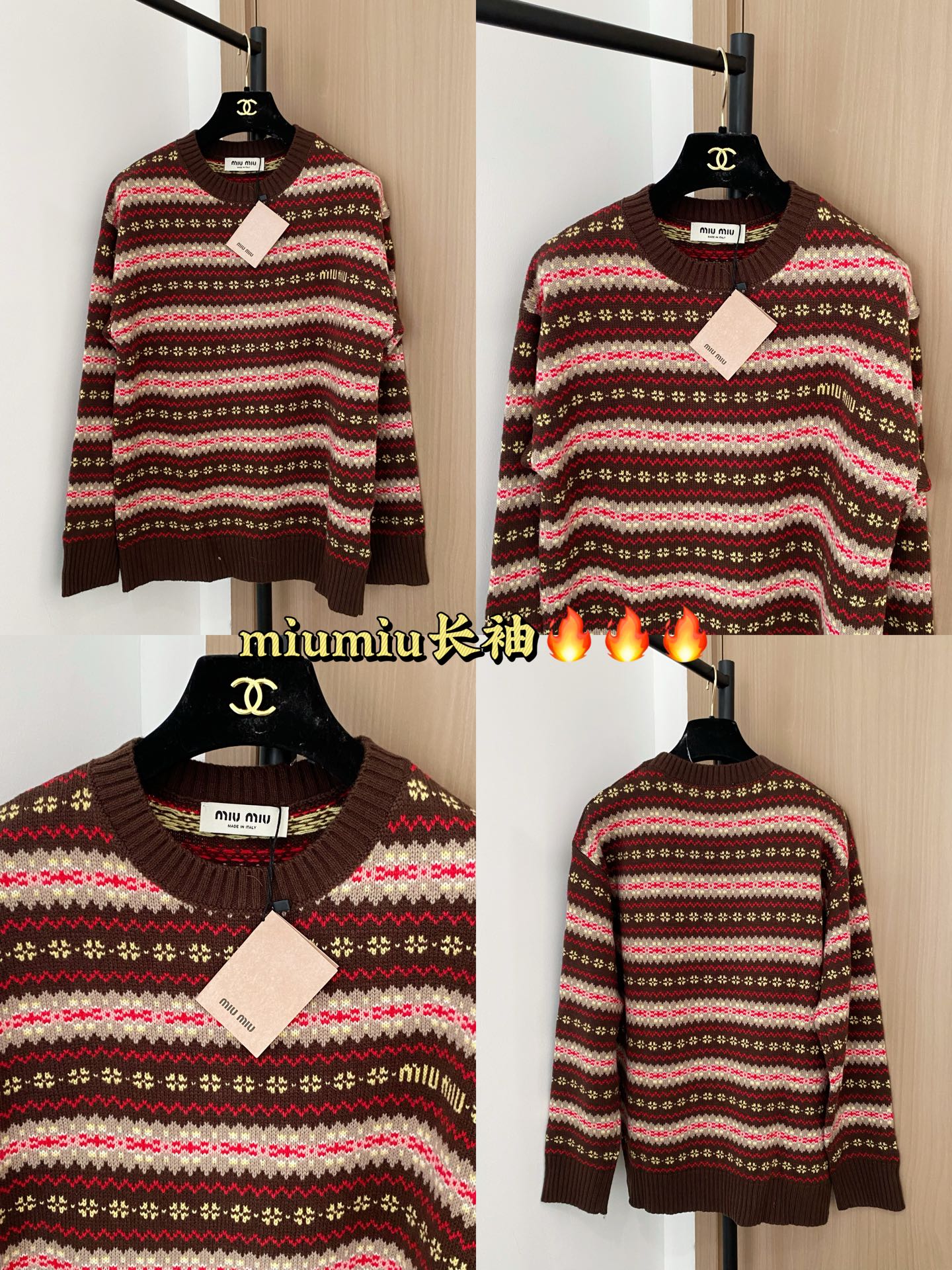 𝐌𝐢𝐮𝐦𝐢𝐮 𝟐𝟓新款长袖 logo点缀修饰！减龄上身显瘦百搭 𝟏色𝟑碼 𝟑𝟔/𝟑𝟖/𝟒𝟎