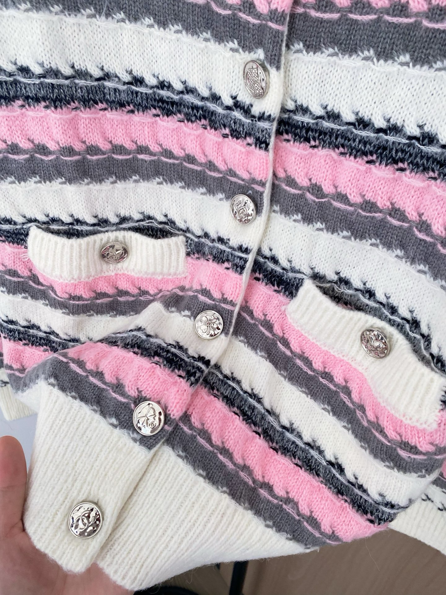 Chanel Women's Striped Cardigan with Logo Button Details - New Arrival 8 i1757874108846 7714 0 4