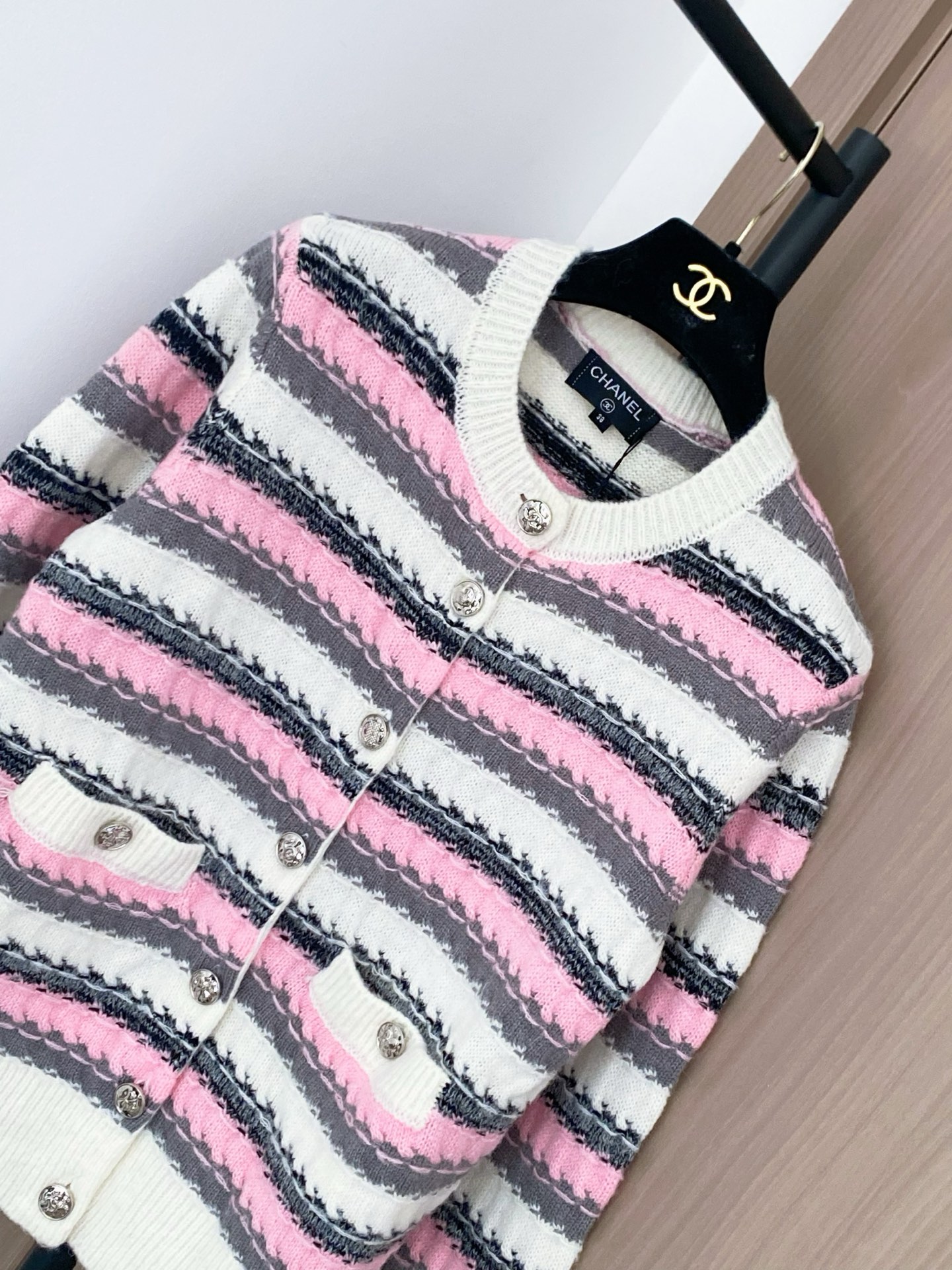 Chanel Women's Striped Cardigan with Logo Button Details - New Arrival 4 i1757874118263 937 0 2