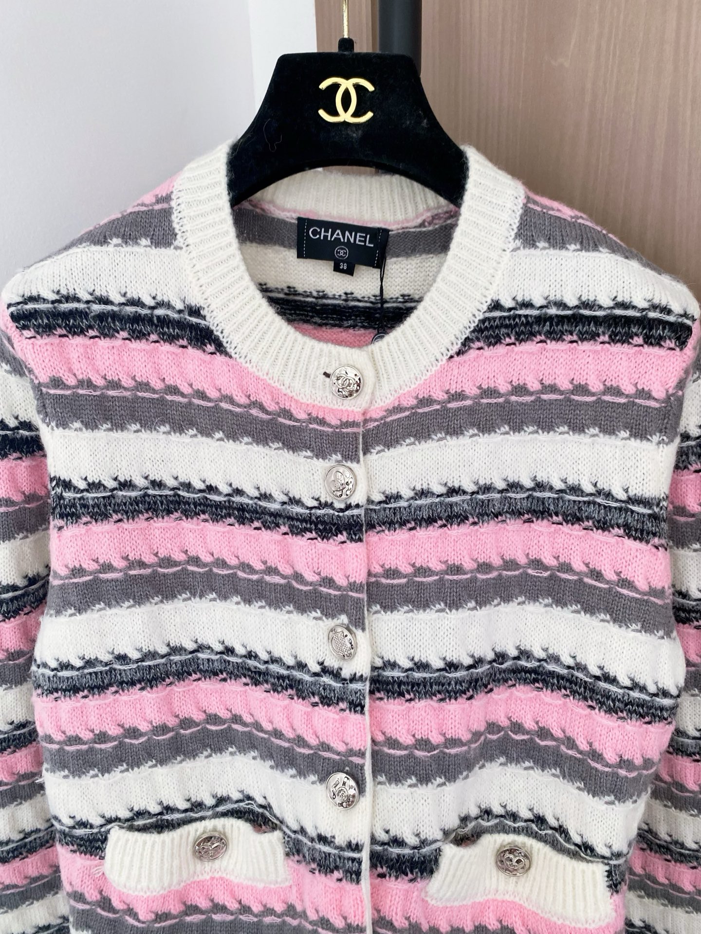 Chanel Women's Striped Cardigan with Logo Button Details - New Arrival 7 i1757874119001 3807 0 5