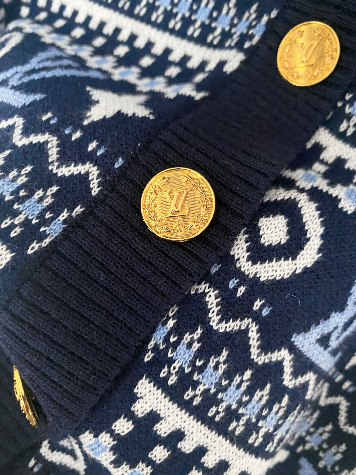 Louis Vuitton Women's V-Neck Cardigan, Patterned Knit, Slim Fit, Stylish 4 i1760504761549 3796 0 2