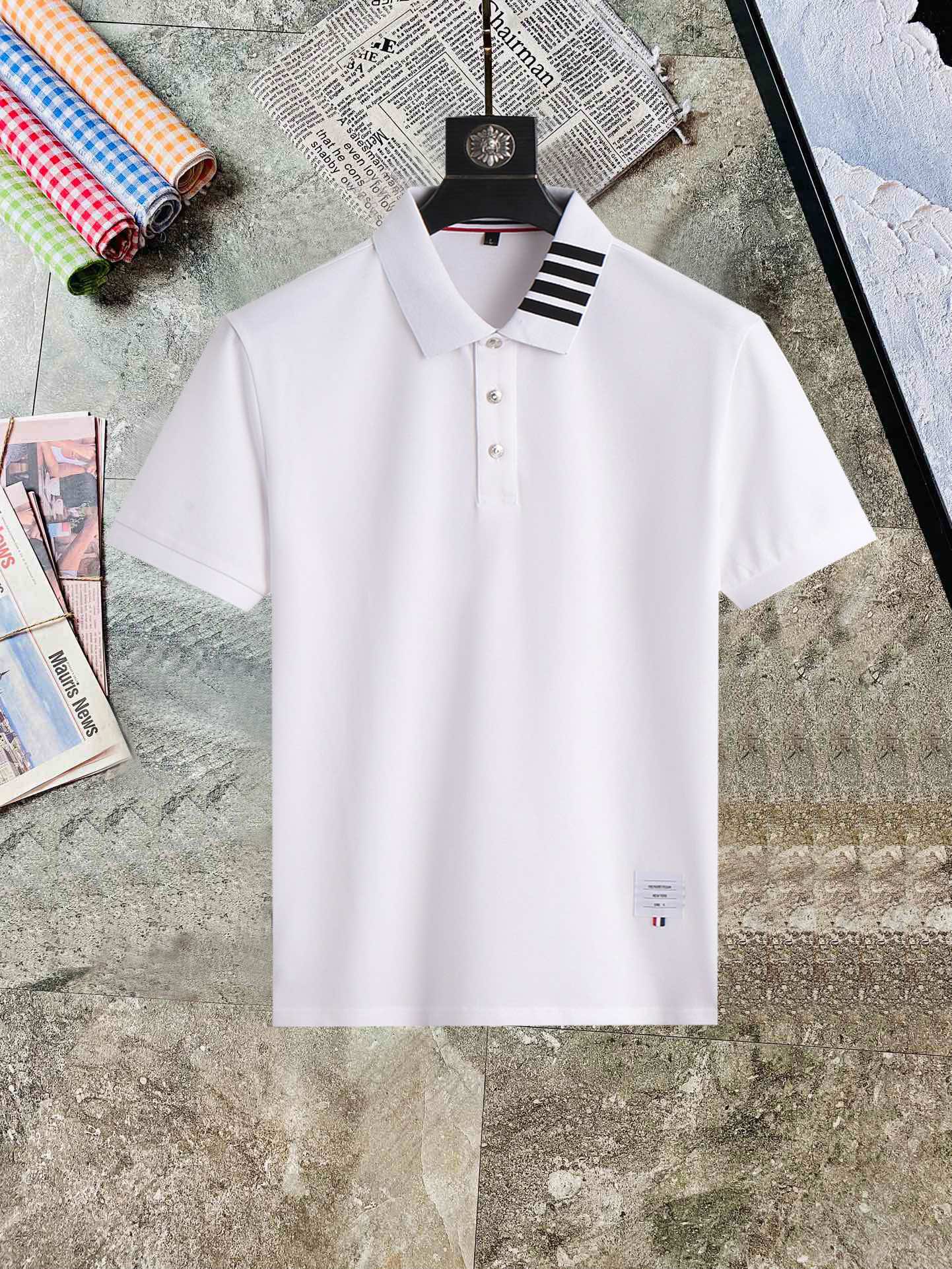 Thom Browne Clothing Polo T-Shirt Summer Collection Short Sleeve