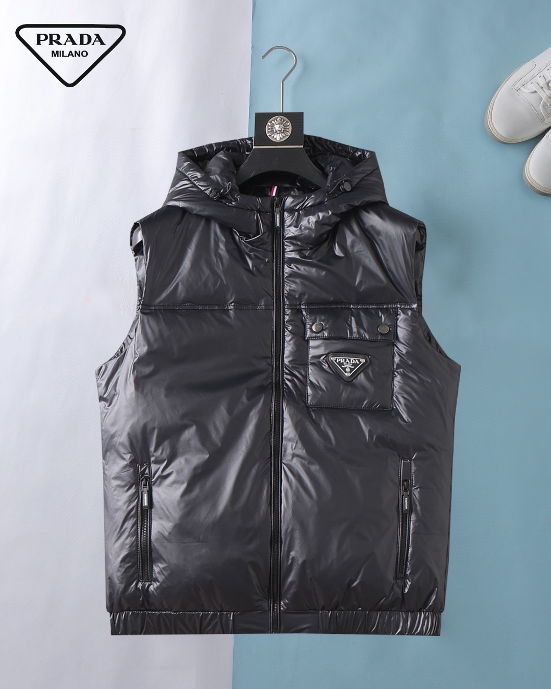 Fashion Replica Prada Clothing Coats & Jackets Waistcoat Men Cotton Fall/Winter Collection Casual