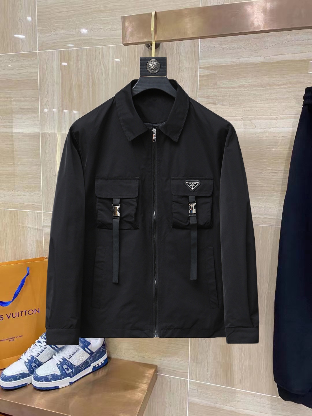 Prada Clothing Coats & Jackets Fashion Designer
 Printing Spring Collection Hooded Top
