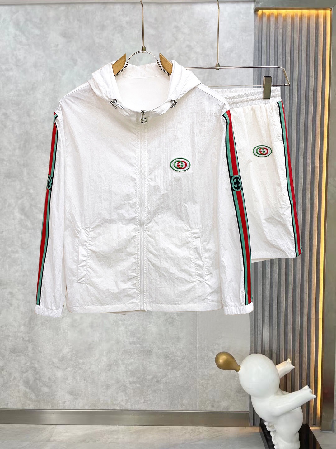 P240 古驰 2026 conjunto de verano de camisa y pantalones cortos a juego, sincronizado con tiendas en el extranjero, tejid…
