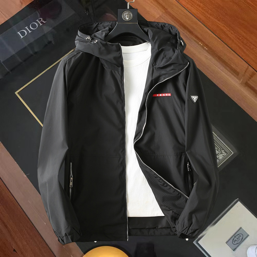 P320 Sitio web oficial de Prada ¡mismo estilo! 2026 nuevas chaquetas para hombre de primavera y otoño, ¡versión de alta…