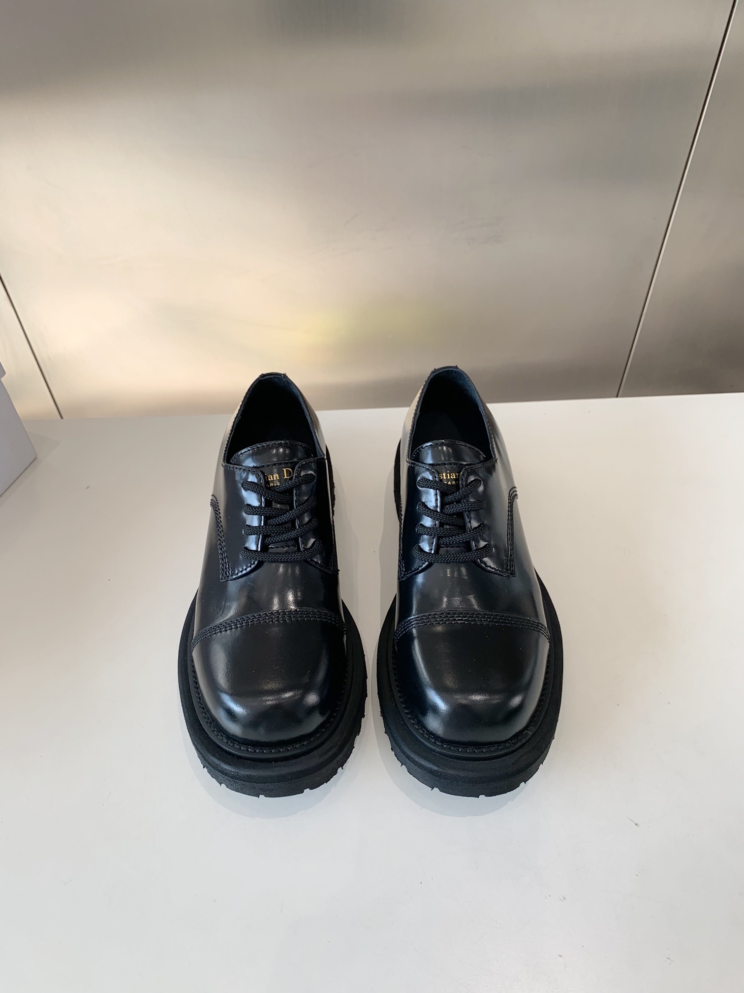 Dior Shoes Loafers Calfskin Cowhide Rubber Sheepskin