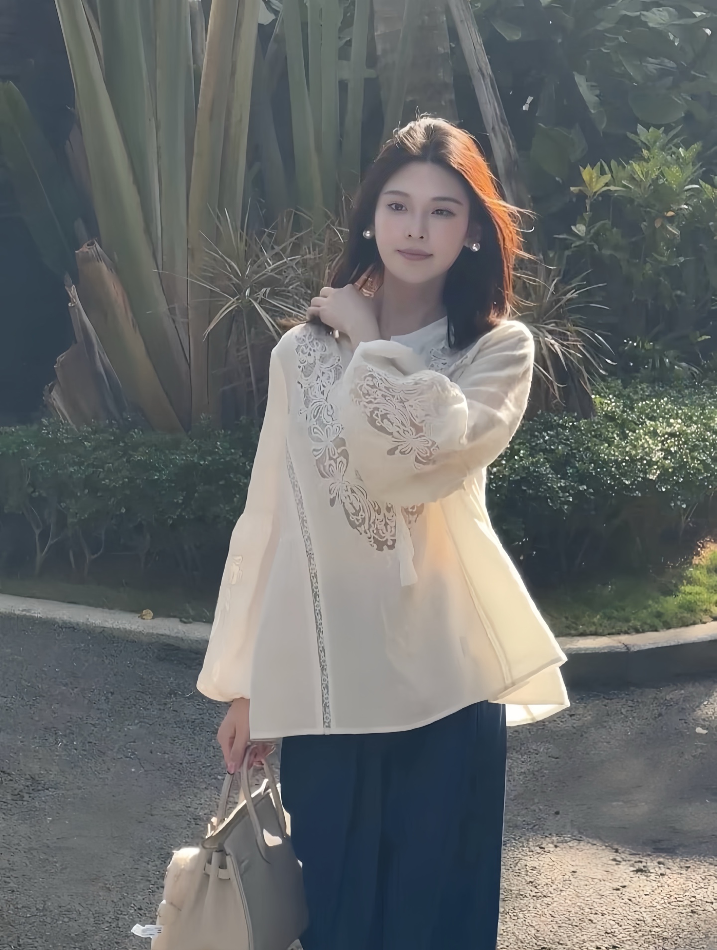 Elegant Embroidered Lace Blouse with Camisole Set - Romantic Style 2 i1743414346567 9431 0 1