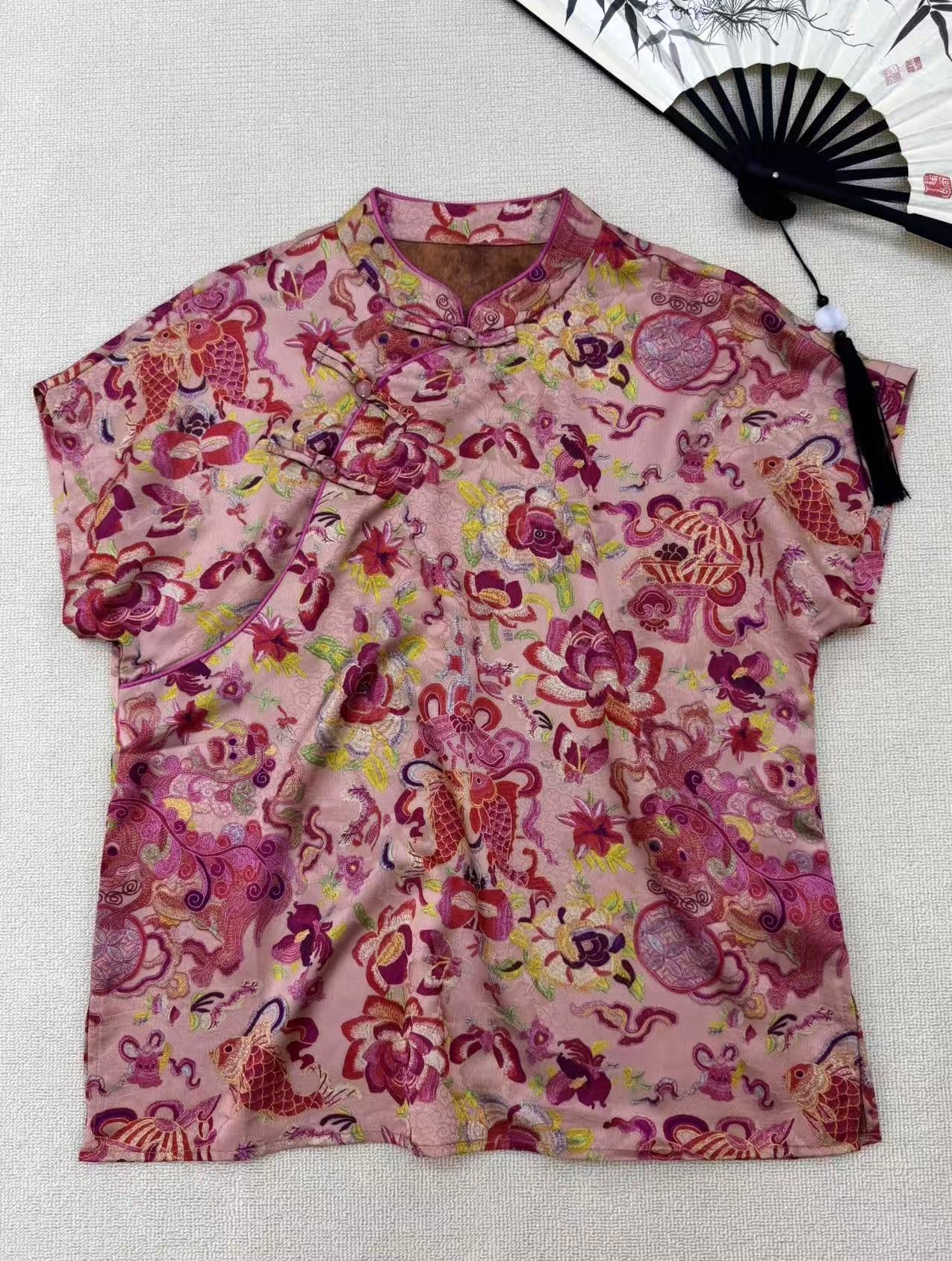Chinese Retro Mandarin Collar Top with Fish and Butterfly Pattern 6 i1746888041801 4418 0 8