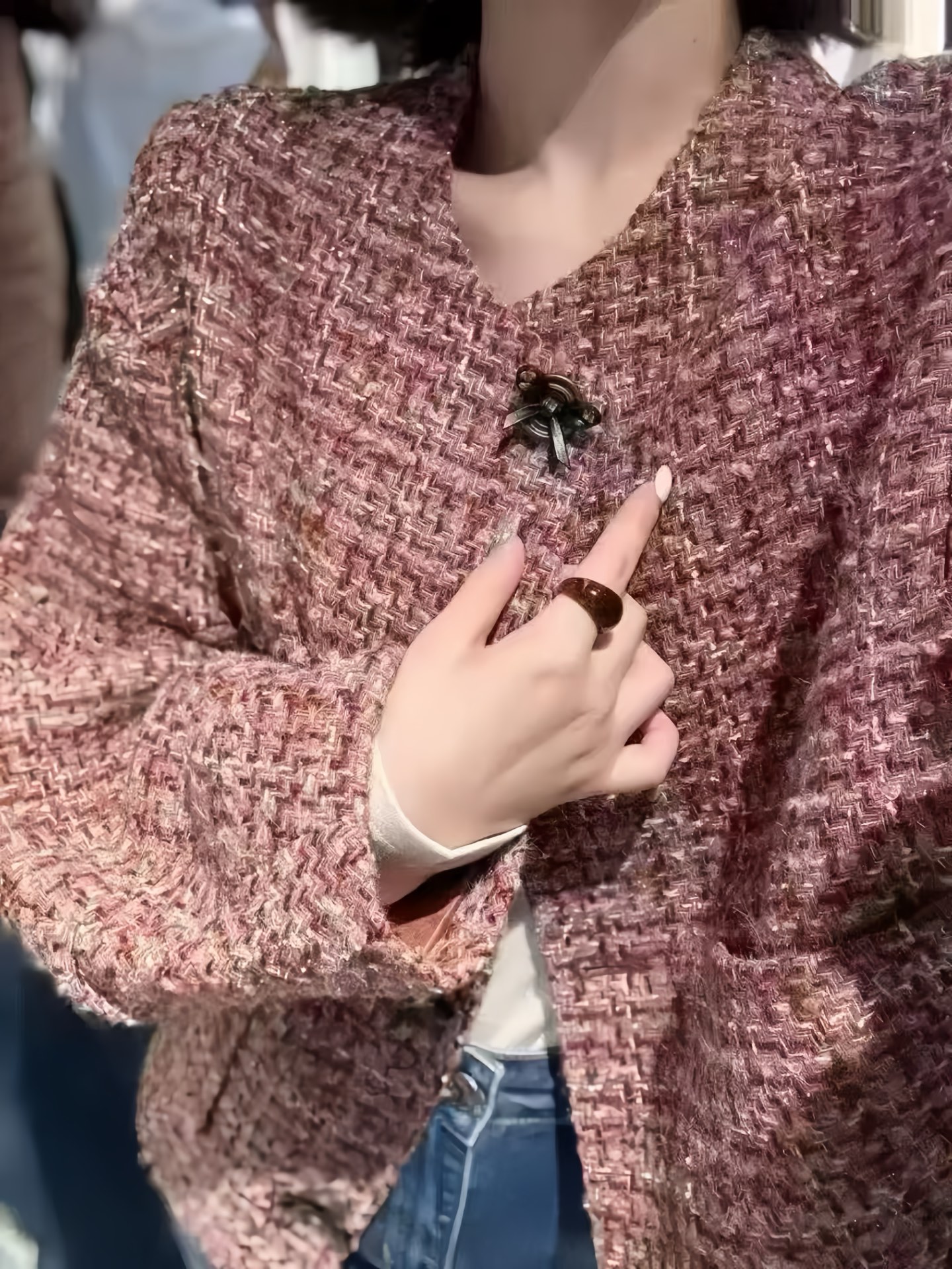 Elegant Retro Wool Blend Tweed Jacket - Stylish Outerwear for Women 3 i1758372124613 4656 0 1