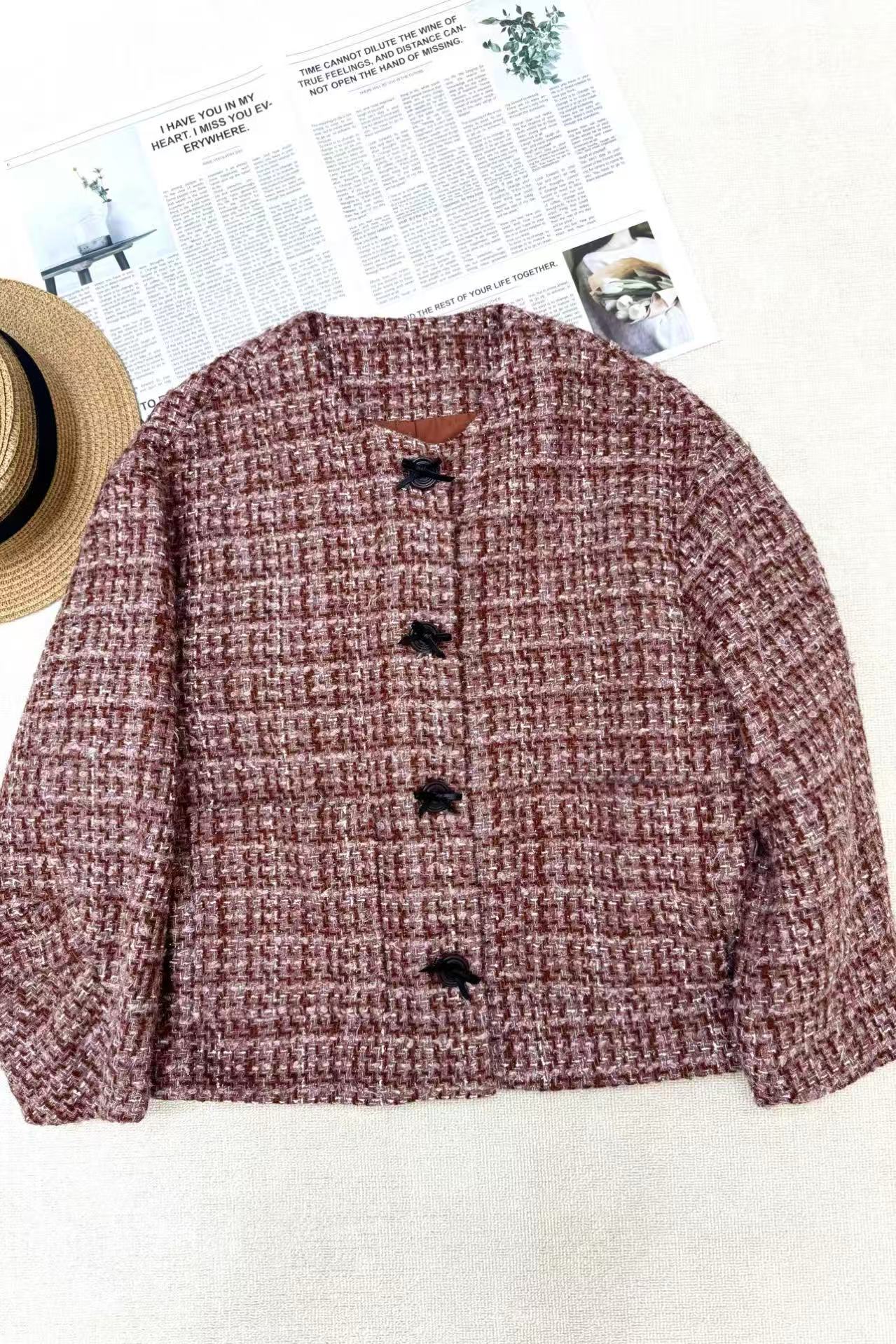 Elegant Retro Wool Blend Tweed Jacket - Stylish Outerwear for Women 6 i1758372830753 772 0 8