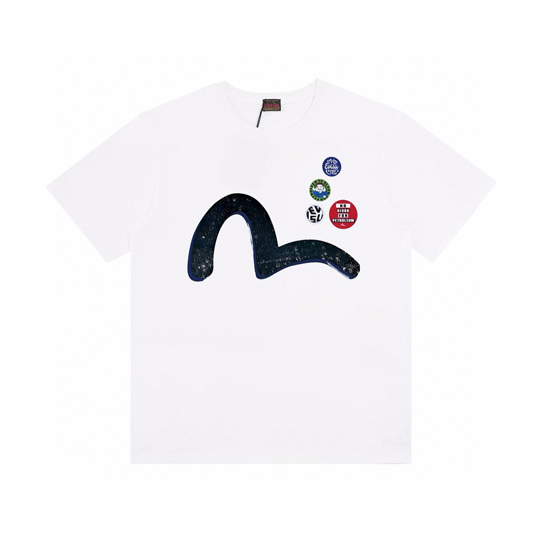 Evisu Short-Sleeve T-Shirts in Black and White, 32 Available Sizes S-XL - 图片 3