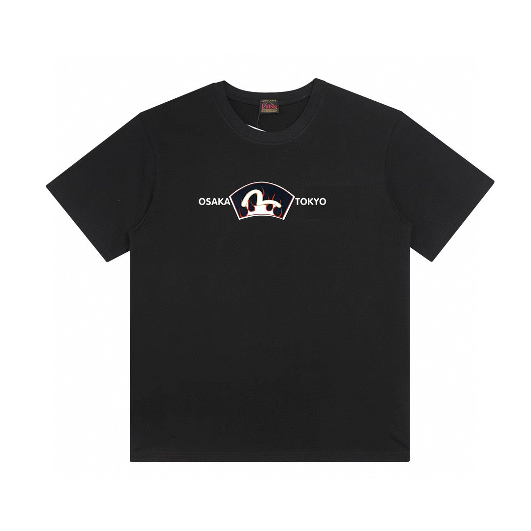 Evisu Short-Sleeved T-Shirts in 128 MDL: 32 Black & White, S-XL Sizes - 图片 2