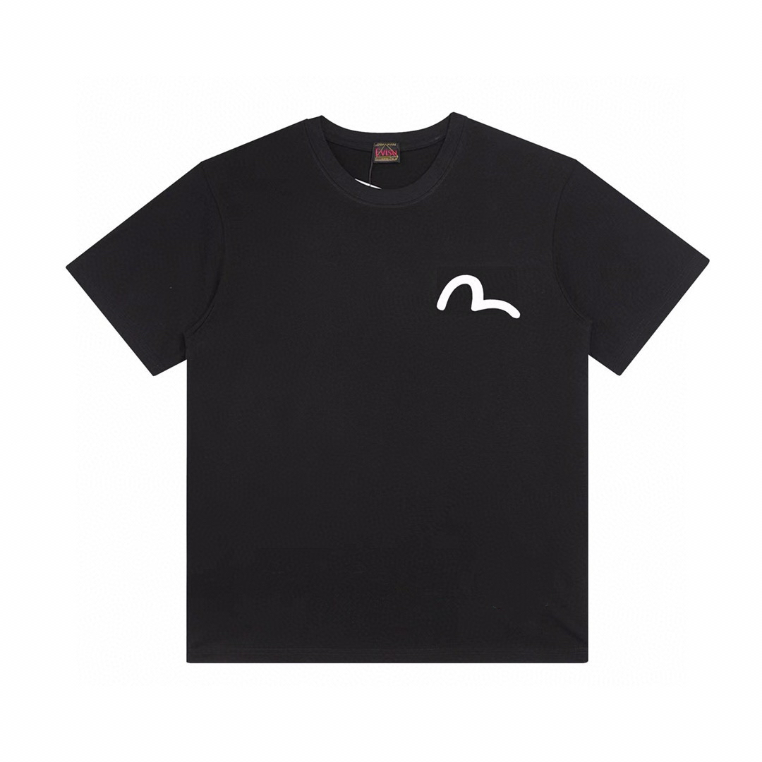 “MDL N004 EVISU Short-Sleeve T-Shirts in Black and White, Sizes S-XL” - 图片 4